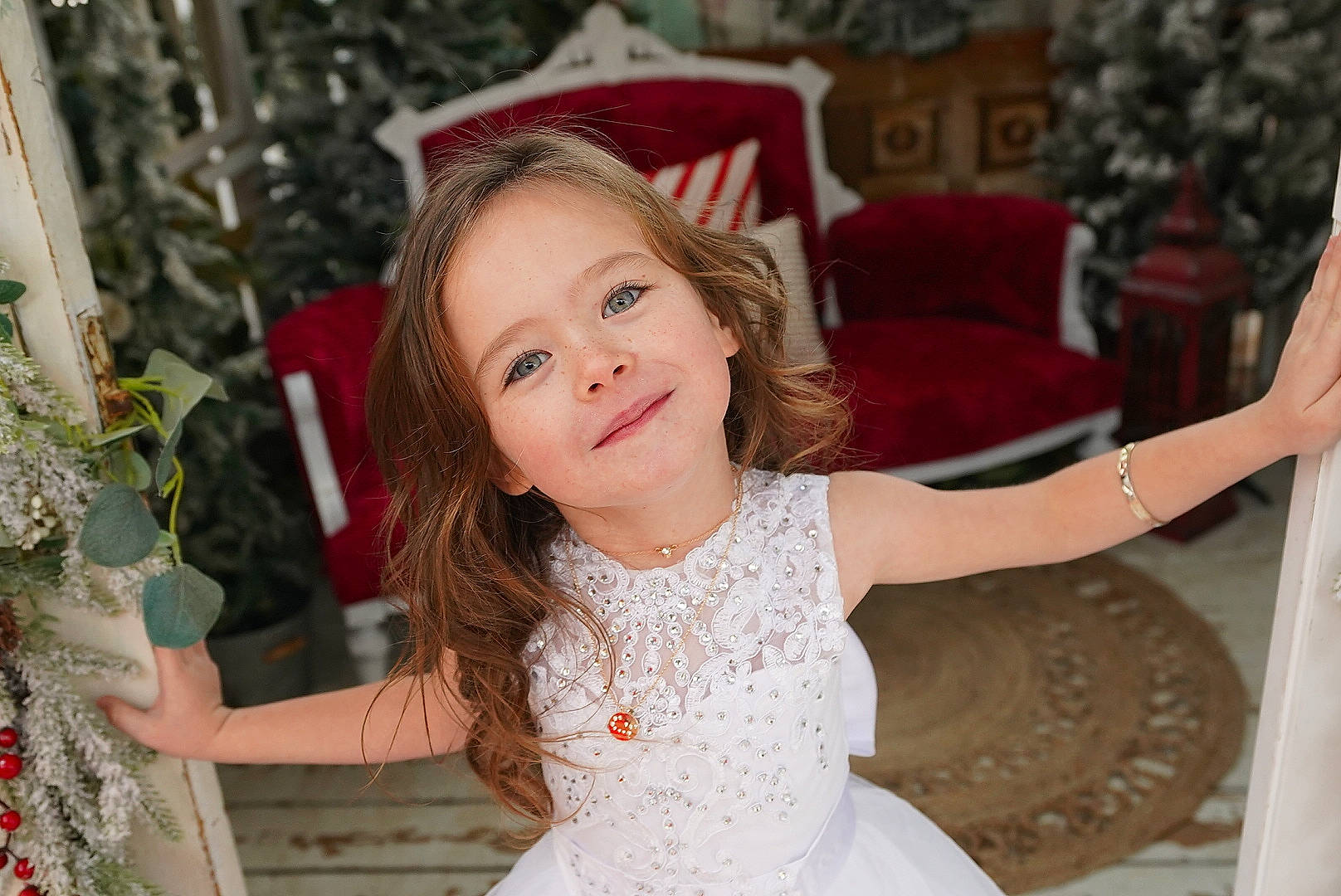 Annika joined the competition — help win amazing prizes! beauty, chair, child, dress, embellishment, event, fashion, fun, hair, hairstyle, happy, iris, joy, long_hair, people, person, pink, skin, smile, textile