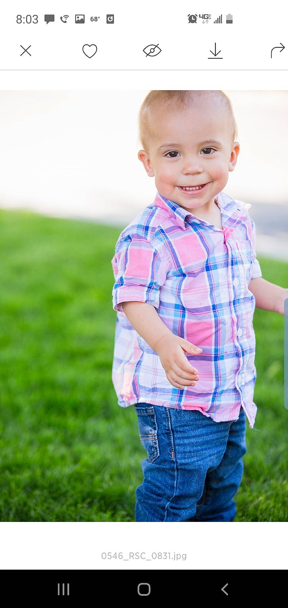 Zadyn joined the competition — help win amazing prizes! baby, blue, child, design, grass, green, happy, joy, male, pattern, people, people_in_nature, person, photograph, photography, pink, plaid, skin, smile, standing