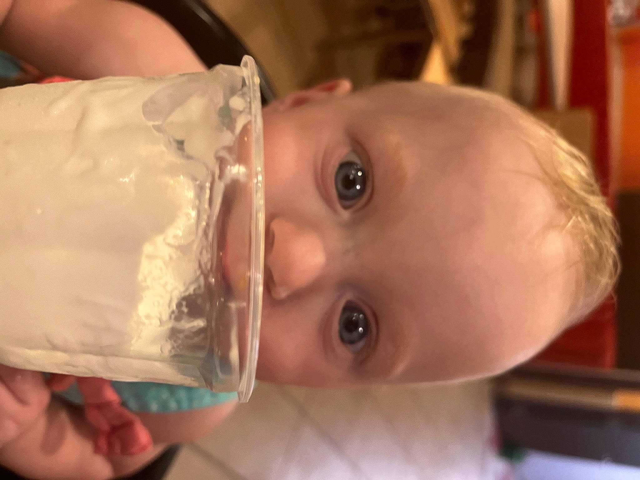 Ayden is registered to the contest to win money with this photo: baby, baby_food, baby_toddler_clothing, cheek, child, comfort_food, cream, dairy, dessert, drinking, drinkware, eyelash, finger, food, happy, ingredient, lip, person, smile, sweetness