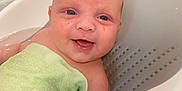 Tommy joined the competition — help win amazing prizes! baby, bathtub, bath, water, towel, smile, child, infant, cute, happy, skin, head, face, foam, bubble, arm, bathroom, young, person, clean
