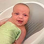 baby, bathtub, bath, water, towel, smile, child, infant, cute, happy, skin, head, face, foam, bubble, arm, bathroom, young, person, clean