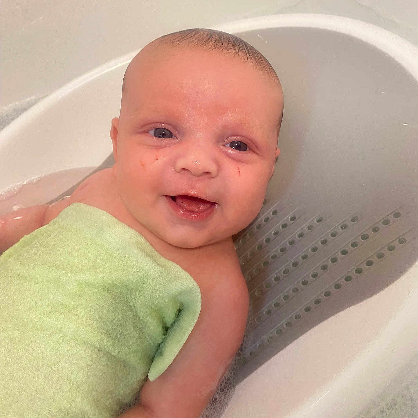 Tommy joined the competition — help win amazing prizes! arm, baby, bath, bathroom, bathtub, bubble, child, clean, cute, face, foam, happy, head, infant, person, skin, smile, towel, water, young