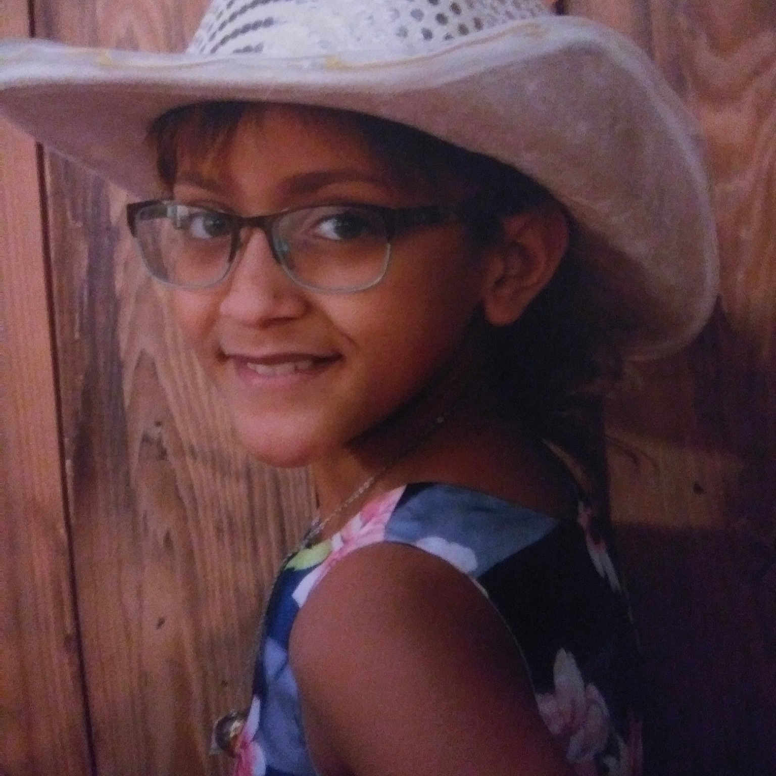 Jasmin joined the competition — help win amazing prizes! clothing, cool, eyewear, fashion_accessory, fedora, glasses, hat, headgear, headwear, joy, lady, person, smile, sun_hat