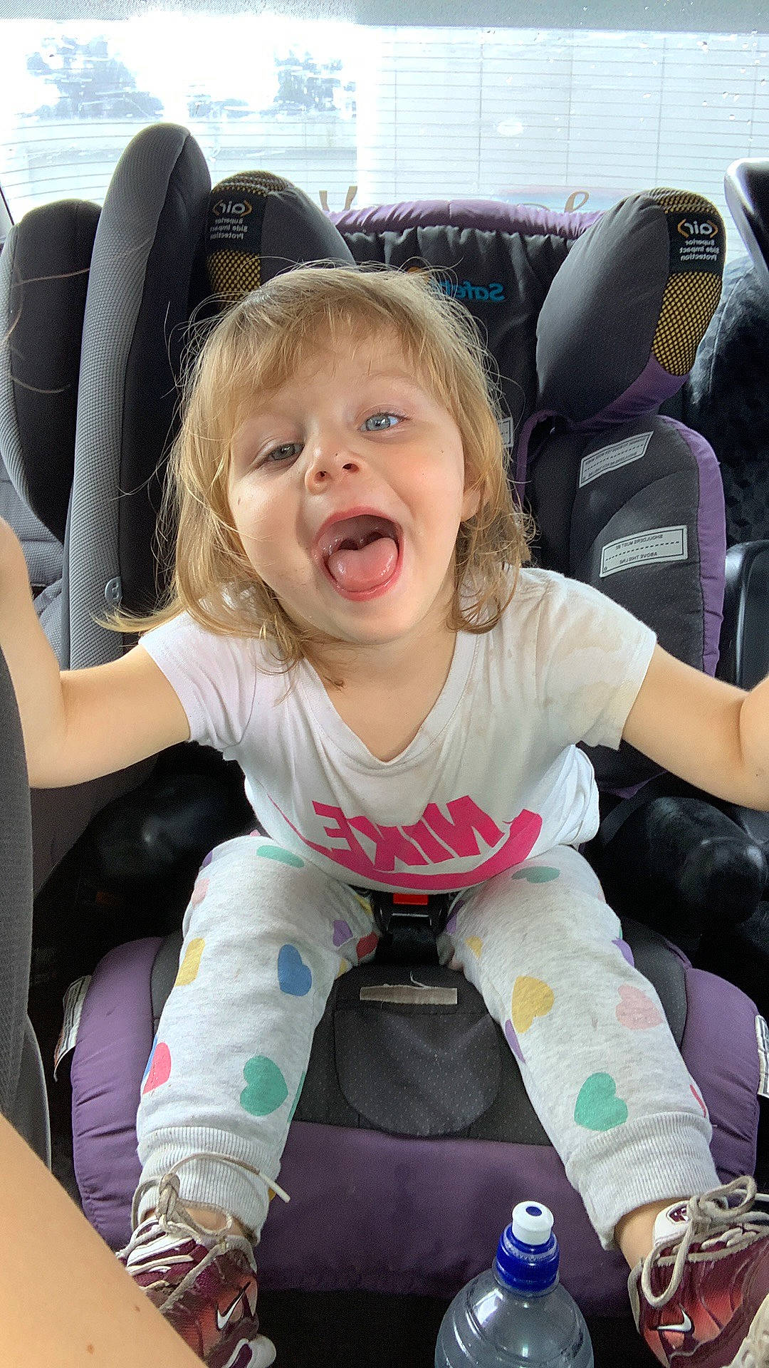 Kalina-rose joined the competition — help win amazing prizes! auto_part, baby_toddler_clothing, blond, car_seat, car_seat_cover, child, comfort, family_car, fun, happy, head_restraint, lap, luxury_vehicle, motor_vehicle, person, product, sitting, smile, steering_wheel, toddler