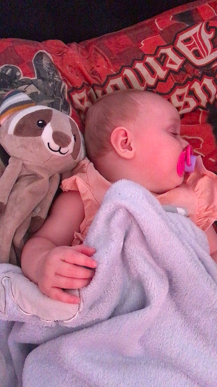 Ivy Mellissa joined the competition — help win amazing prizes! art, baby, baby_products, baby_sleeping, baby_toddler_clothing, cheek, child, comfort, fur, gesture, happy, linens, nose, pattern, peach, person, pink, skin, sleeve, textile