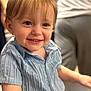 Jasper joined the competition — help win amazing prizes! toddler, child, smile, happy, face, blue_shirt, portrait, cute, young_child, person, blond_hair, indoor, closeup, baby, cute_face, human, cheerful, skin, small_child, innocent