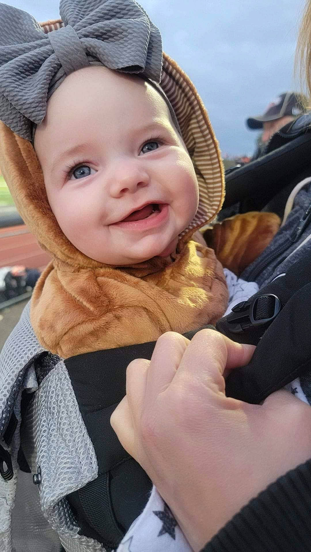 Giovanna joined the competition — help win amazing prizes! baby, baby_toddler_clothing, cap, cheek, child, event, facial_expression, fashion_accessory, finger, fun, gesture, happy, hat, headwear, joy, person, product, skin, smile, sun_hat