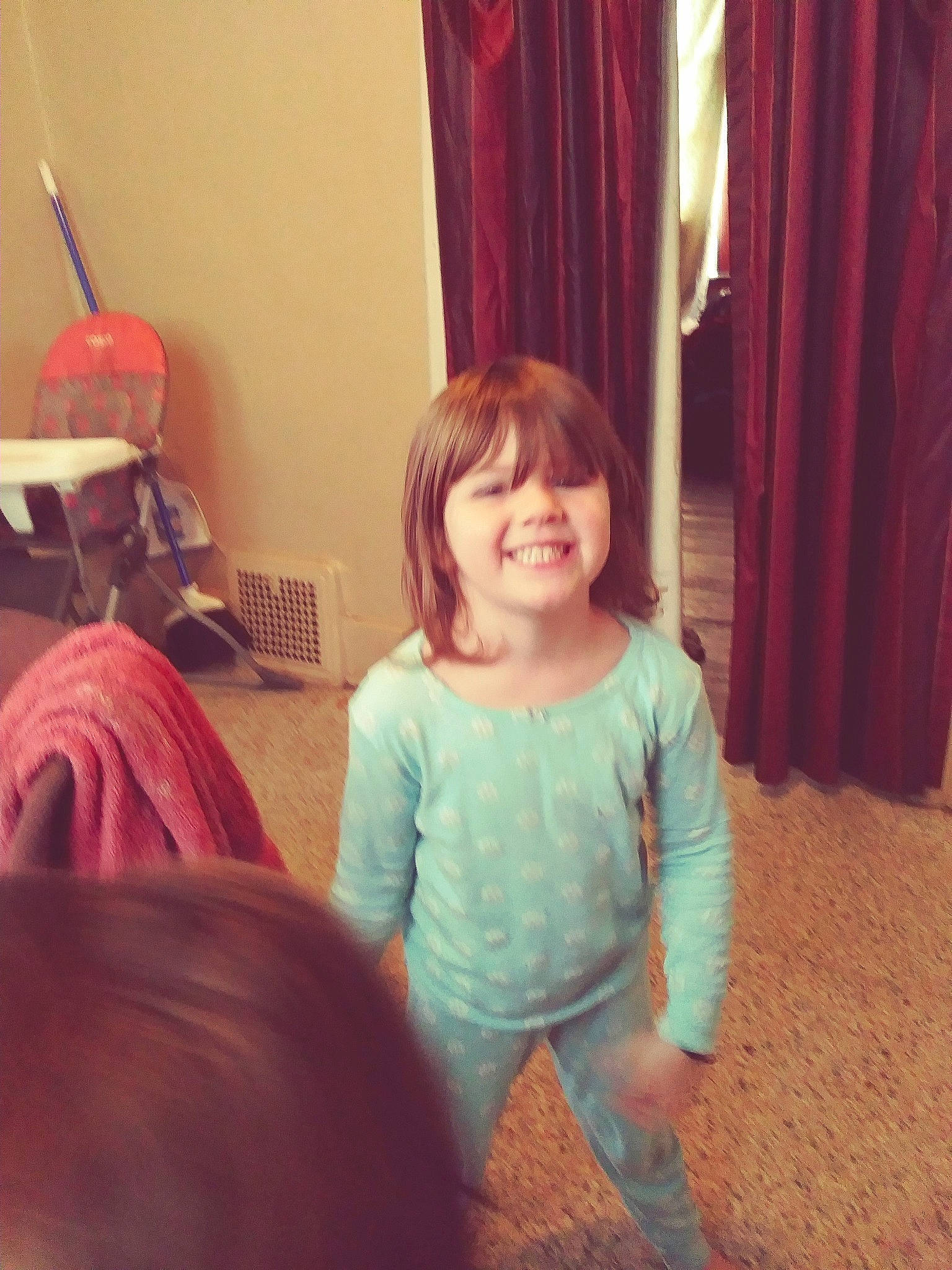 Mackenzie Peck joined the competition — help win amazing prizes! child, ear, eye, fun, hair_coloring, happy, head, joy, long_hair, person, room, shoulder, smile, standing, toddler
