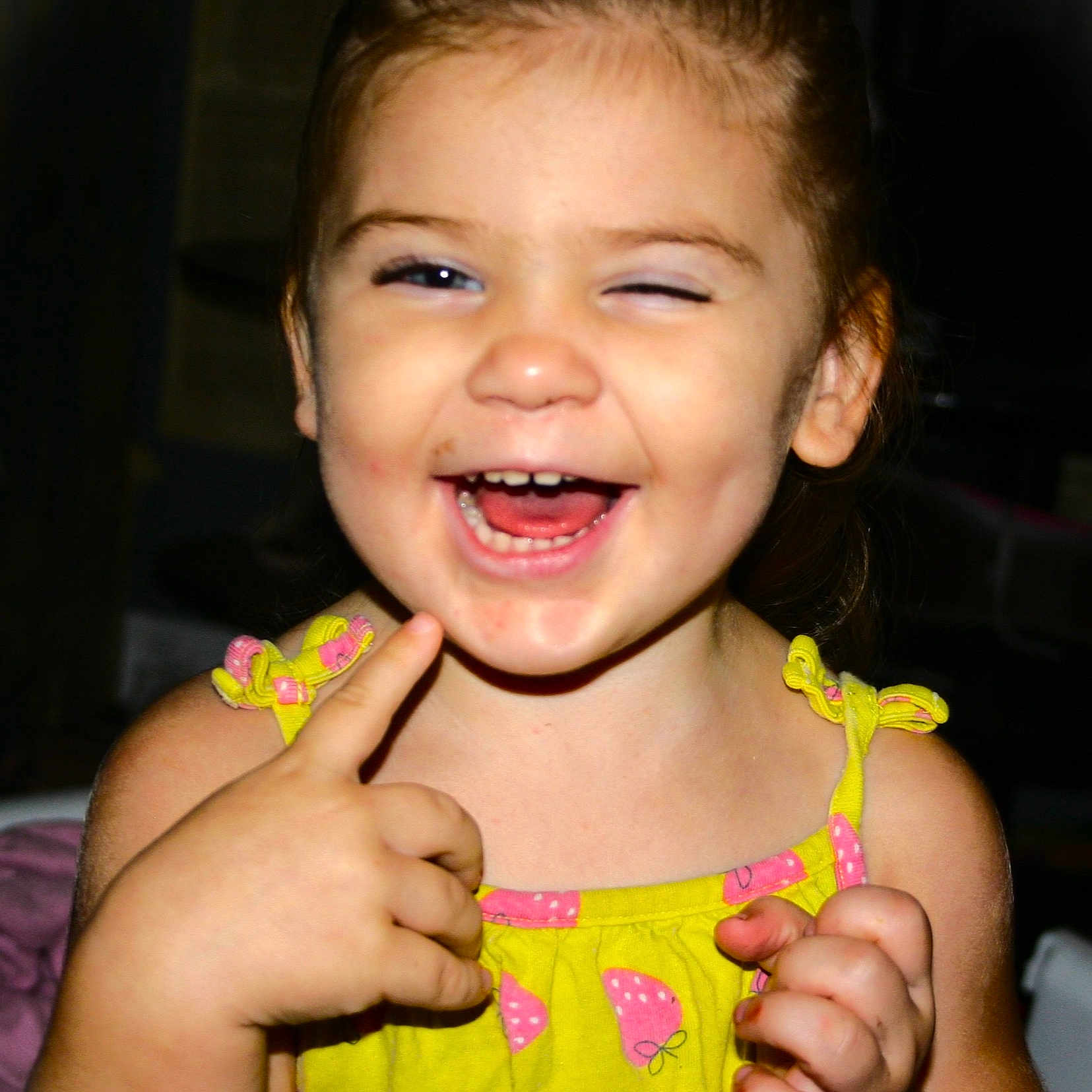 Lainey is registered to the contest to win money with this photo: baby, babylaughing, bodypart, face, finger, hand, happy, head, laughing, mouth, person, photography, portrait, smile, teeth, wrist