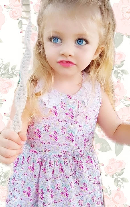 Sophia Leighanna joined the competition — help win amazing prizes! baby_toddler_clothing, cheek, clothing, day_dress, dress, eyelash, fashion, hair, hairstyle, head, iris, lip, neck, one_piece_garment, person, pink, product, shoulder, skin, sleeve