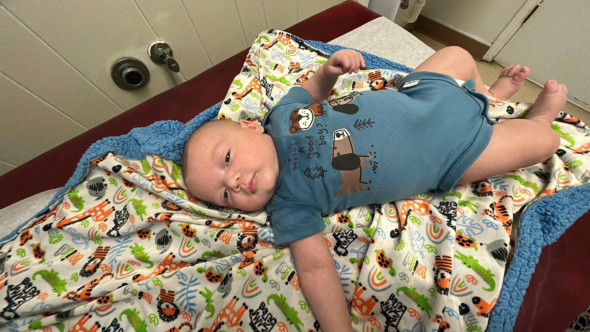 Paxton joined the competition — help win amazing prizes! baby, baby_products, baby_toddler_clothing, bed, bed_sheet, bedding, bedroom, bedtime, child, comfort, couch, hat, linens, nap, person, room, sitting, sleep, t_shirt, textile