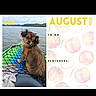 Lexi joined the competition — help win amazing prizes! 2026, animal, august, brown_dog, calendar, dog, kayak, lake, nature, outdoor, paddleboard, peach_illustration, pet, planner, reflection, reminders, sky, summer, to_do, water