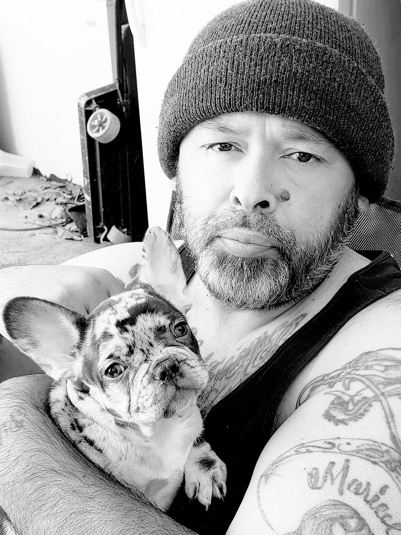 Sugar Bear joined the competition — help win amazing prizes! beard, black, black_and_white, cap, carnivore, cat, cool, facial_hair, felidae, head, headgear, human, knit_cap, monochrome, monochrome_photography, organ, photograph, style, whiskers, white