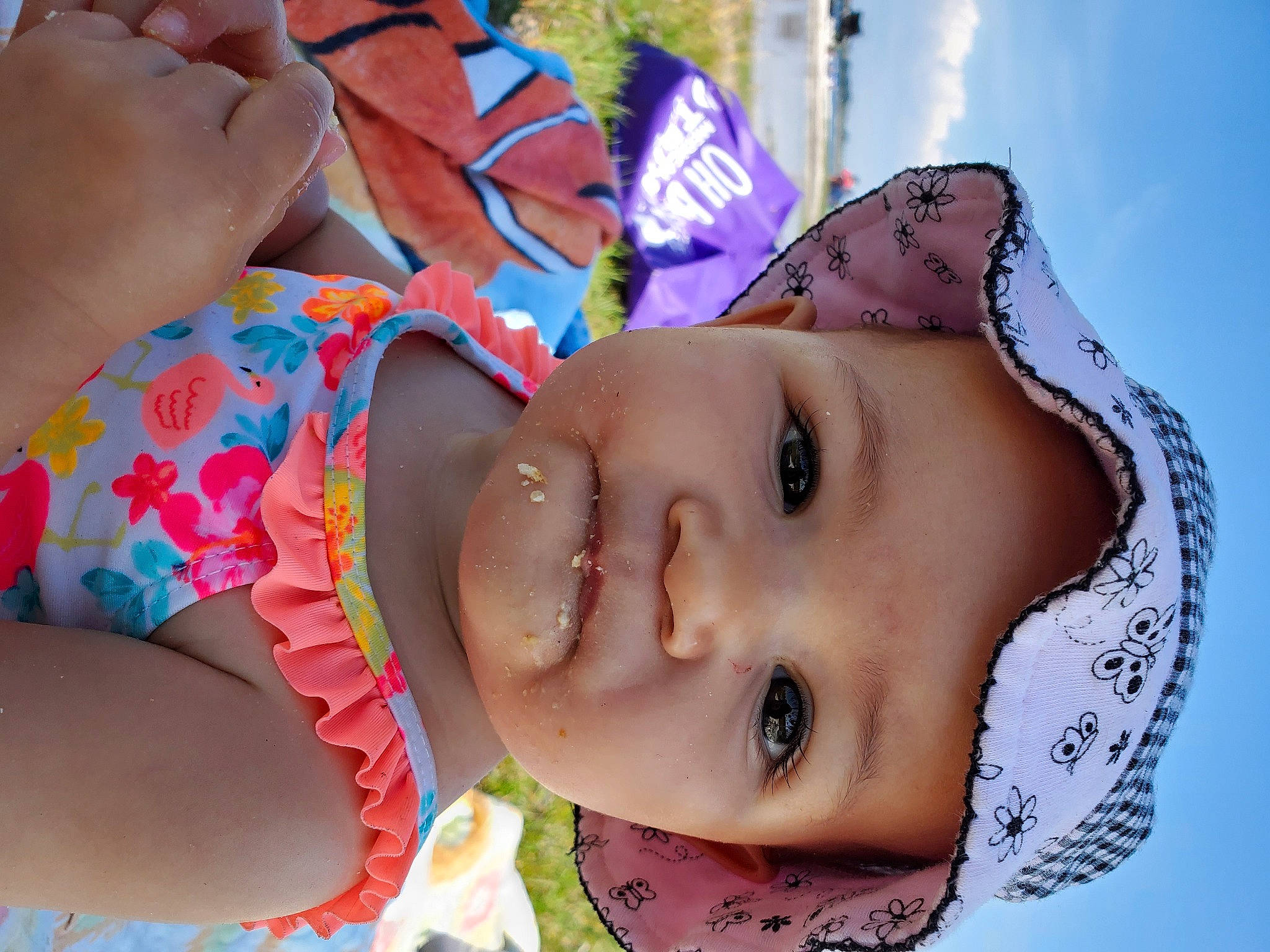 Beau joined the competition — help win amazing prizes! baby, cheek, eye, eyelash, face, happy, hat, headgear, headwear, iris, lip, mouth, neck, nose, person, photograph, pink, plant, skin, smile