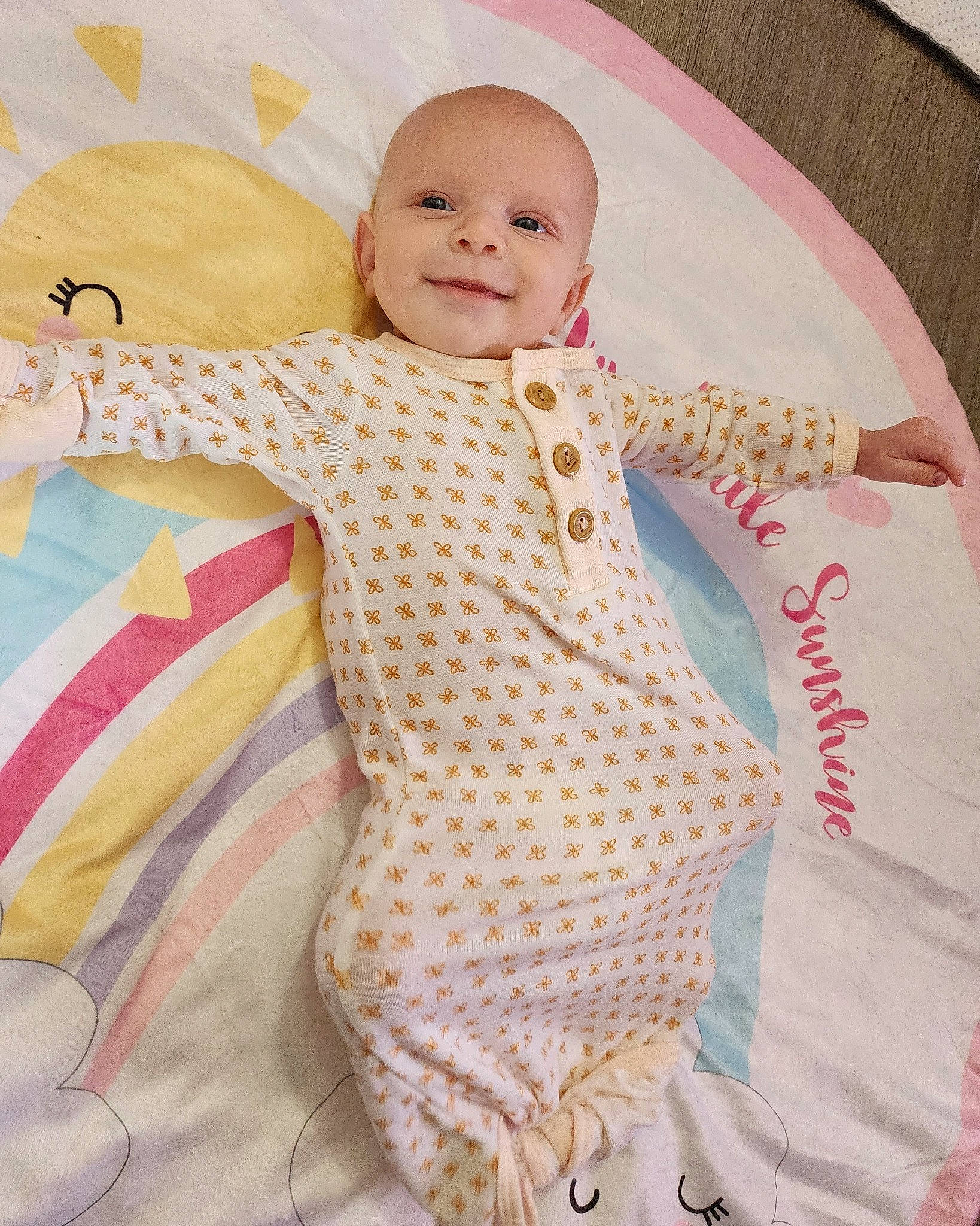 Madelyn is registered to the contest to win money with this photo: baby, baby_products, baby_safety, baby_toddler_clothing, bedding, comfort, face, happy, joy, linens, magenta, outerwear, pattern, person, pink, skin, sleeve, smile, textile, toddler