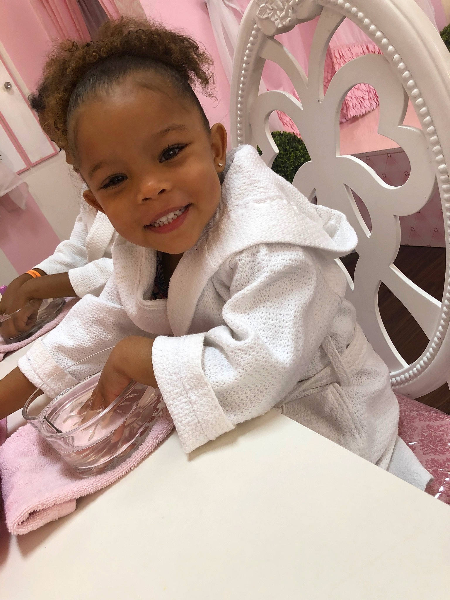 Delylah joined the competition — help win amazing prizes! baby, child, happy, head, joy, outerwear, person, pink, room, skin, smile, textile, toddler