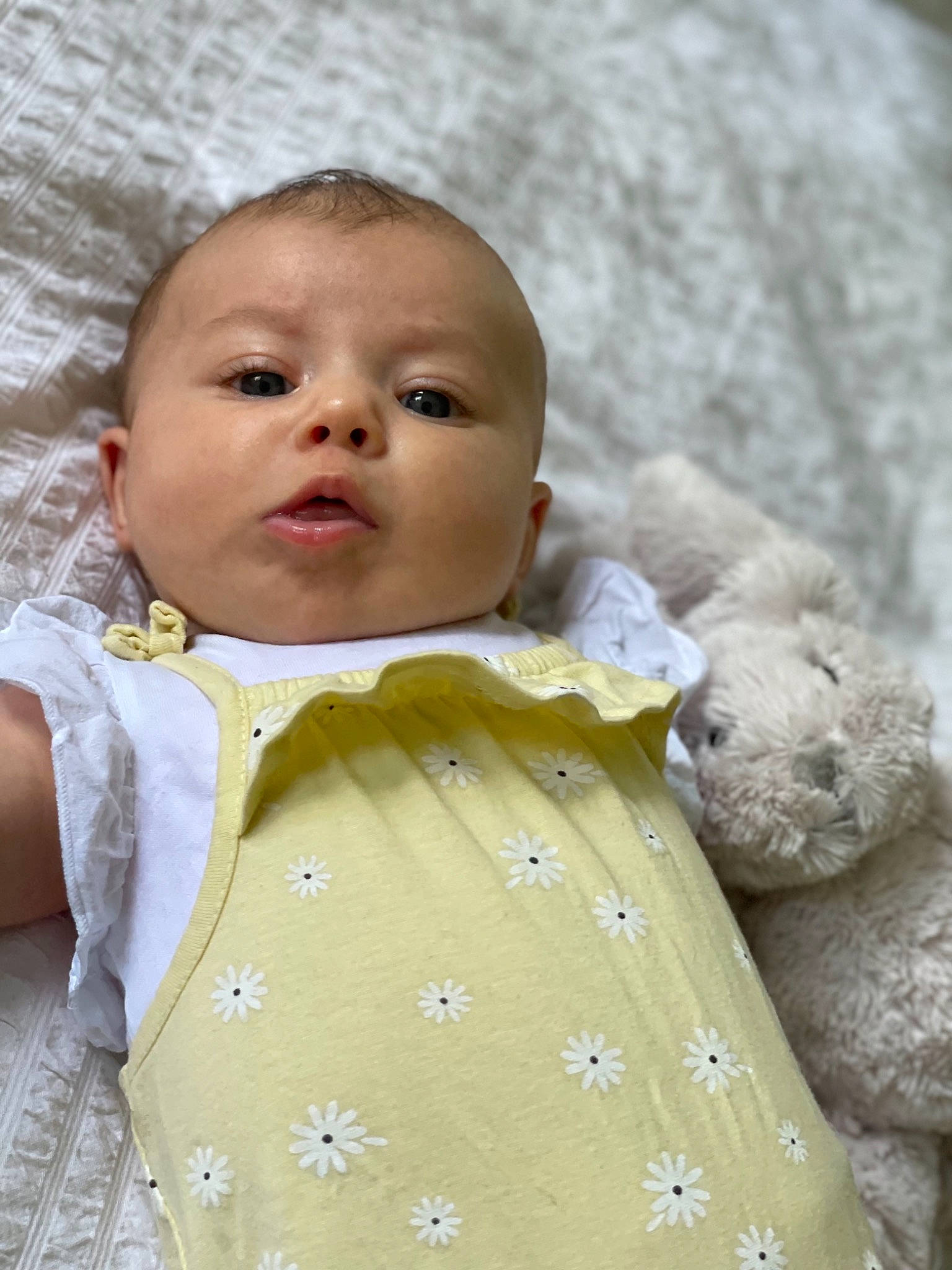 Alba participe au concours pour gagner de l'argent avec cette photo : baby, baby_toddler_clothing, cheek, chin, eye, face, facial_expression, happy, human_body, iris, jacket, lip, mammal, nose, outerwear, person, plant, skin, sleeve, toddler