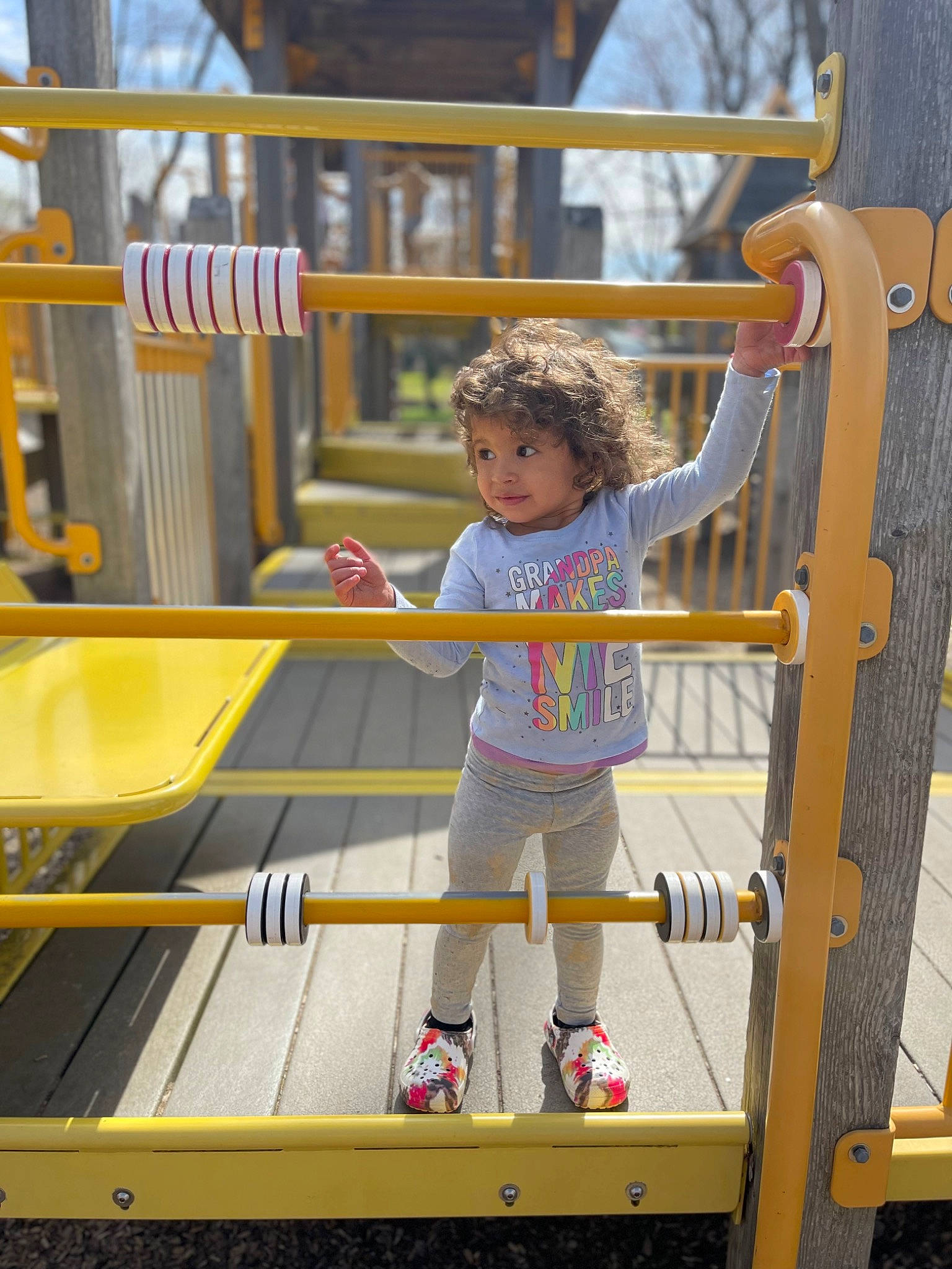 Ellarose is registered to the contest to win money with this photo: baby, baby_safety, baby_toddler_clothing, chair, child, city, engineering, fun, handrail, human_settlement, leisure, person, play, product, public_space, recreation, shorts, sitting, toddler, vacation