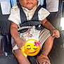 Kaji joined the competition — help win amazing prizes! baby, child, car_seat, seatbelt, smiling, sandal, clothing, infant, cute, indoors, person, face, safety, young_child, strapped, light, casual_wear, emoji, playful, portrait