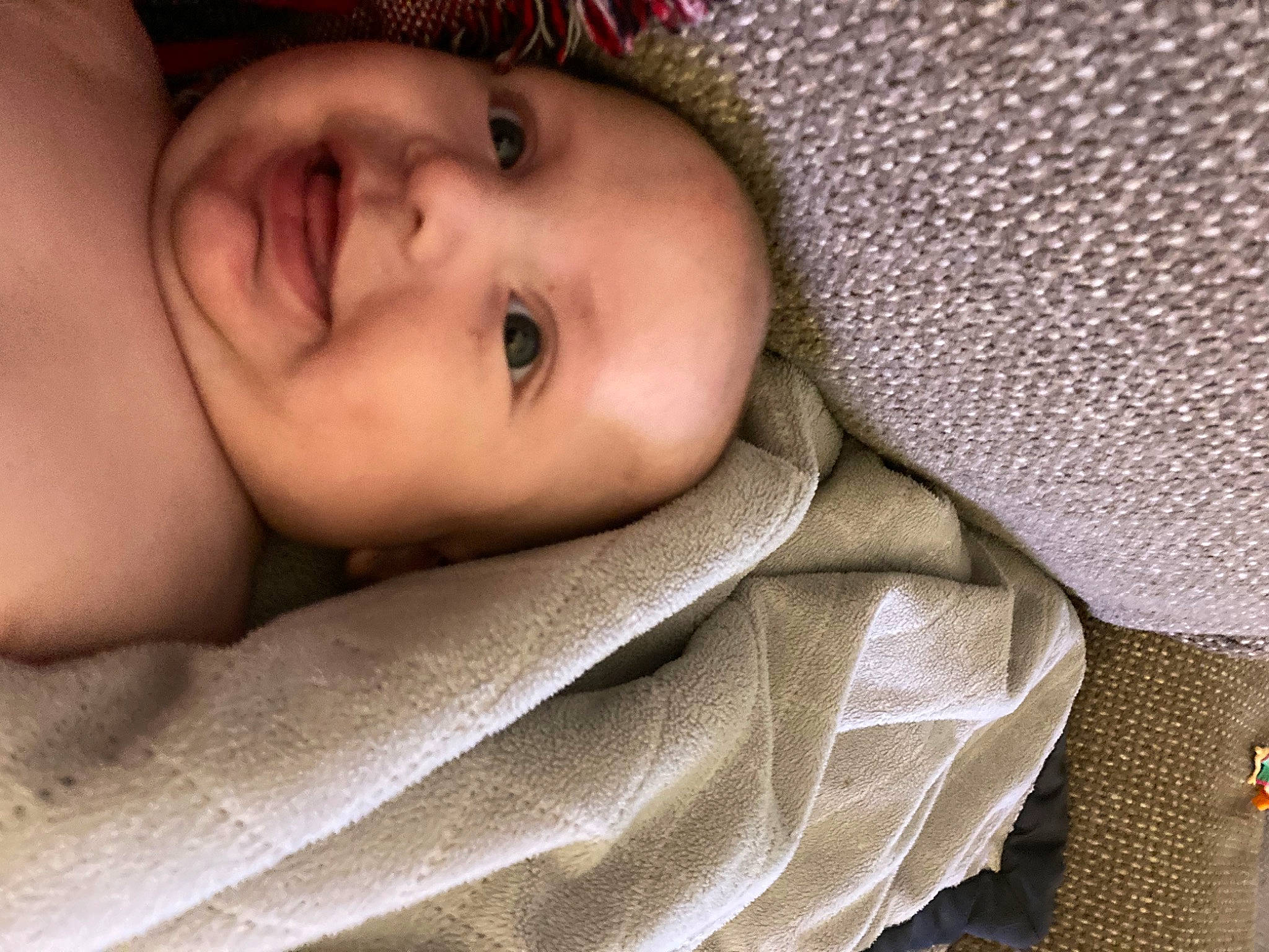 Kaden joined the competition — help win amazing prizes! baby, baby_toddler_clothing, cheek, child, comfort, eye, eyebrow, eyelash, face, fur, iris, joy, linens, lip, nose, person, portrait_photography, skin, sleeve, smile