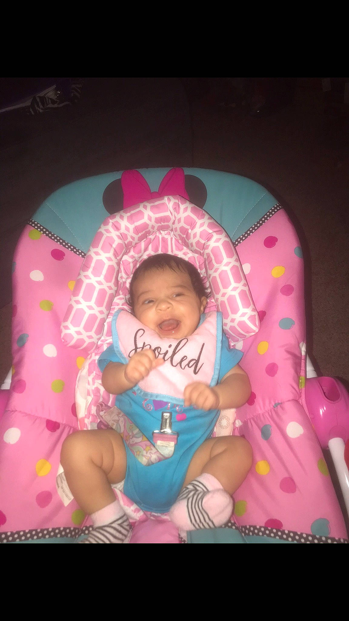 Egypt is registered to the contest to win money with this photo: baby, child, fun, person, pink, product, sitting, toddler