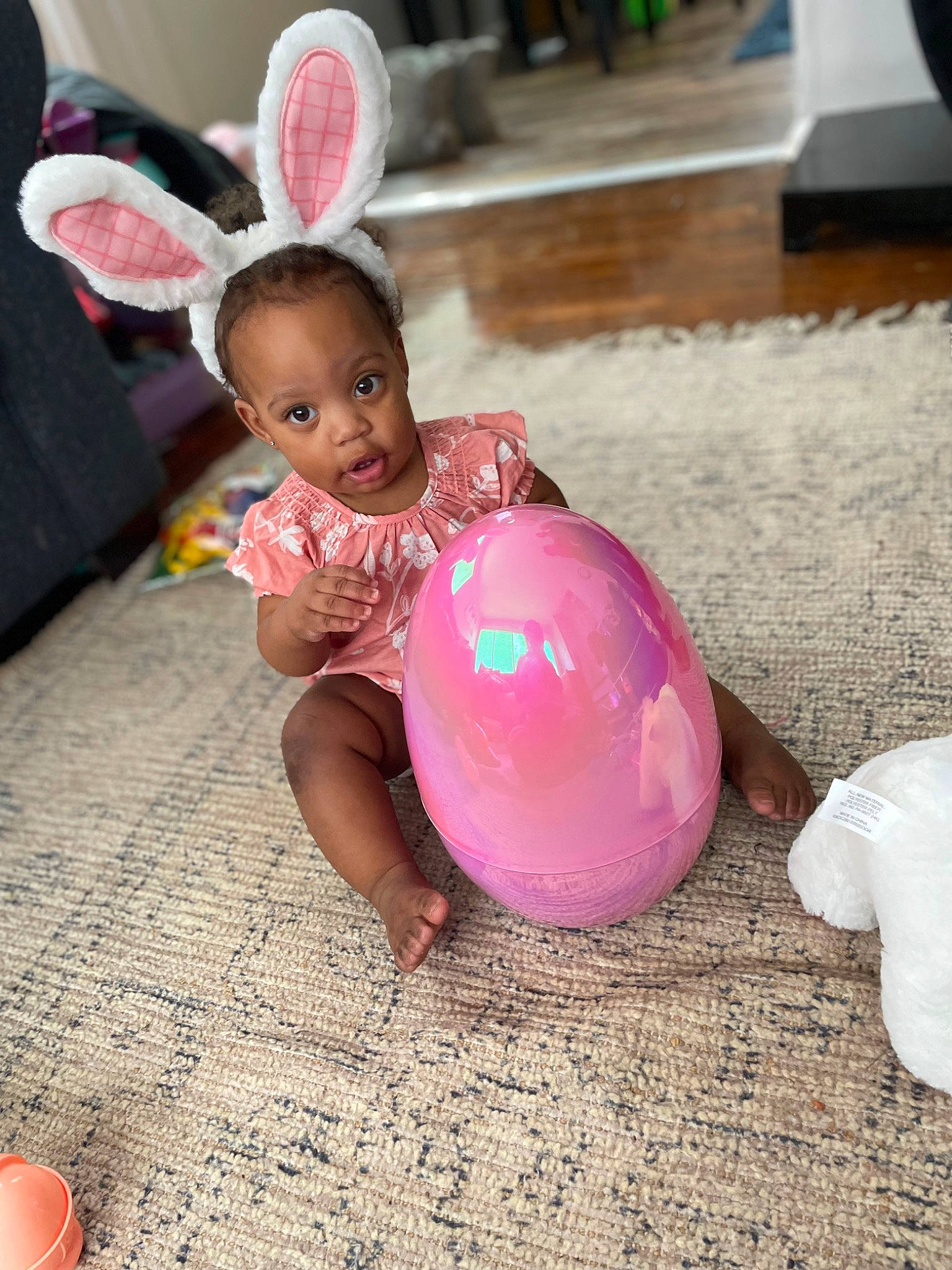 Krisley joined the competition — help win amazing prizes! baby, baby_toddler_clothing, child, event, fashion_accessory, flooring, foot, fun, happy, leisure, magenta, party, party_supply, person, pink, play, recreation, sitting, toddler