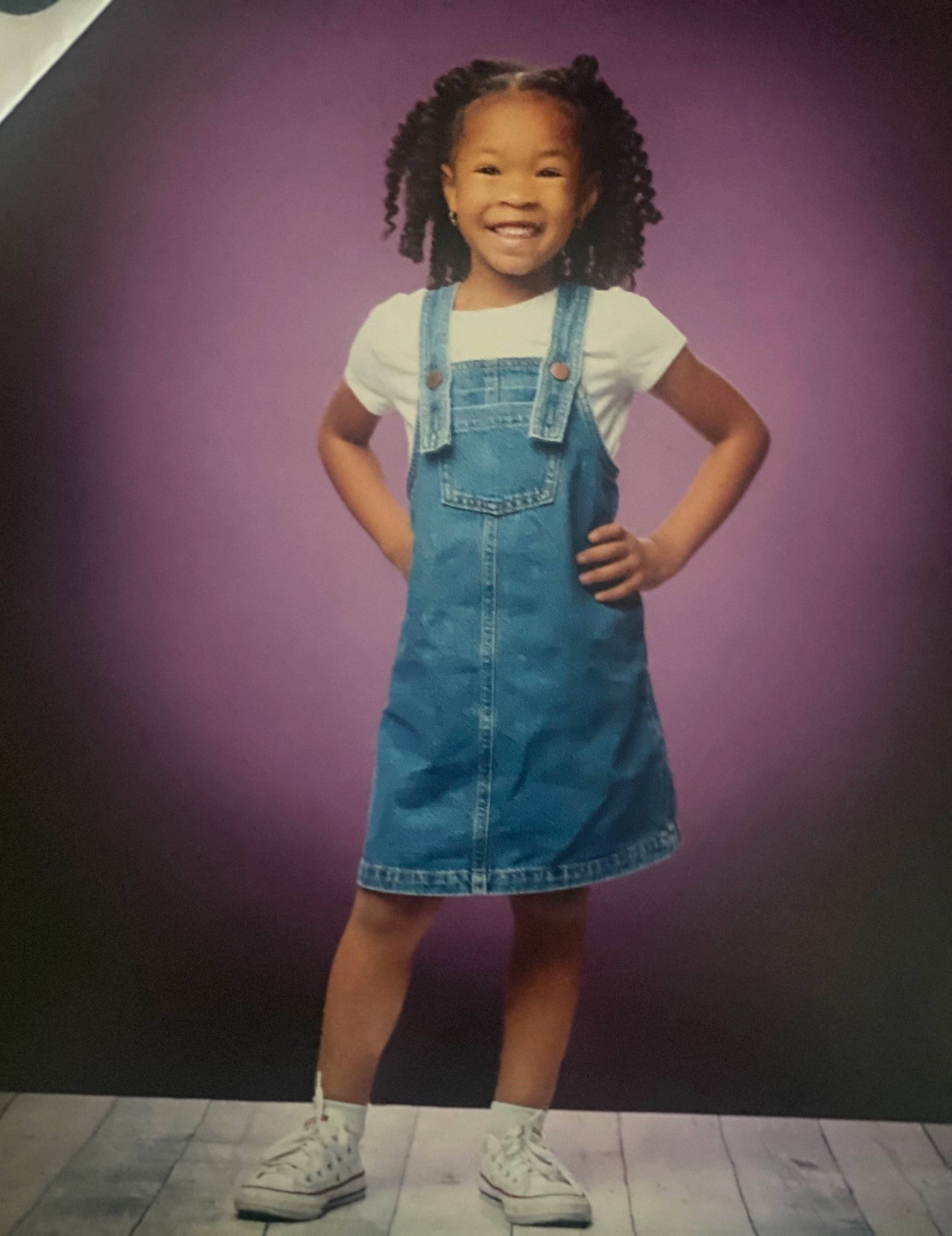 Ameenah joined the competition — help win amazing prizes! black_hair, day_dress, denim, dress, face, fashion, fashion_design, flash_photography, happy, joy, leg, magenta, neck, one_piece_garment, person, pink, purple, skin, sleeve, smile