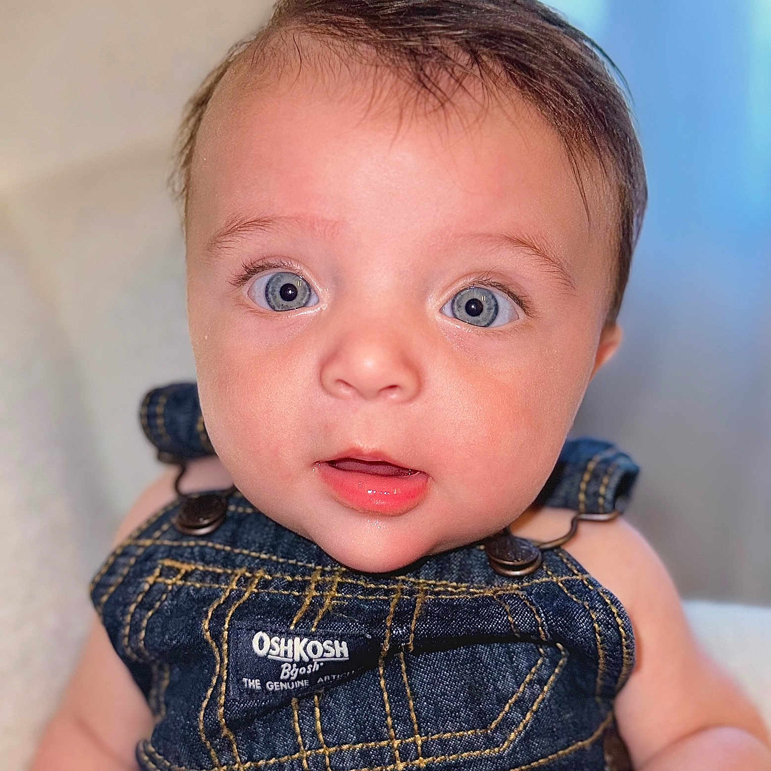 Tate joined the competition — help win amazing prizes! baby, bodypart, clothing, coat, dress, face, finger, hair, hand, happy, head, jacket, jeans, mouth, newborn, pants, person, photography, portrait, smile