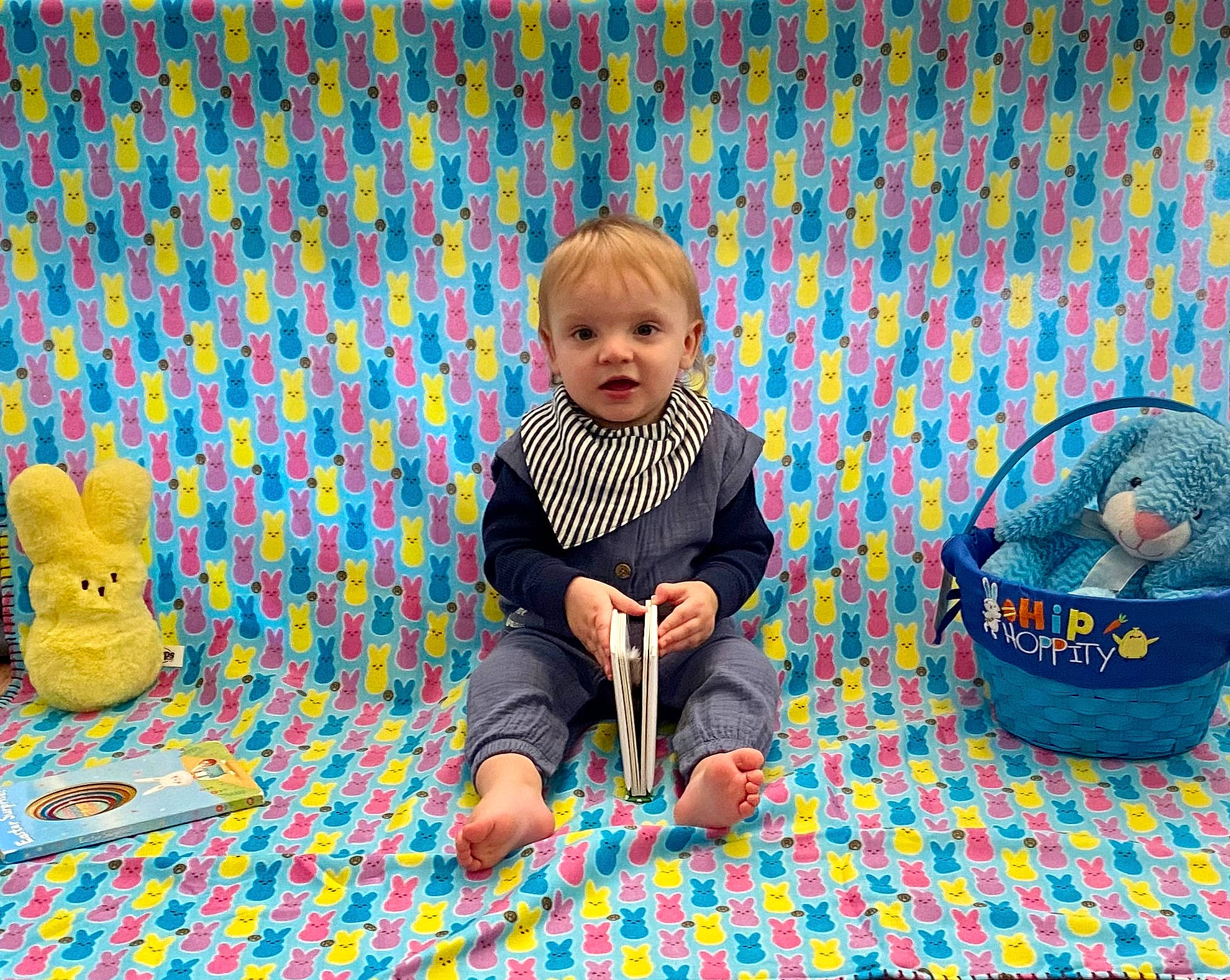 Colson joined the competition — help win amazing prizes! baby, baby_toddler_clothing, blue, child, circle, electric_blue, flooring, foot, fun, grass, happy, leisure, pattern, people_in_nature, person, play, playing_with_kids, shoe, sitting, t_shirt