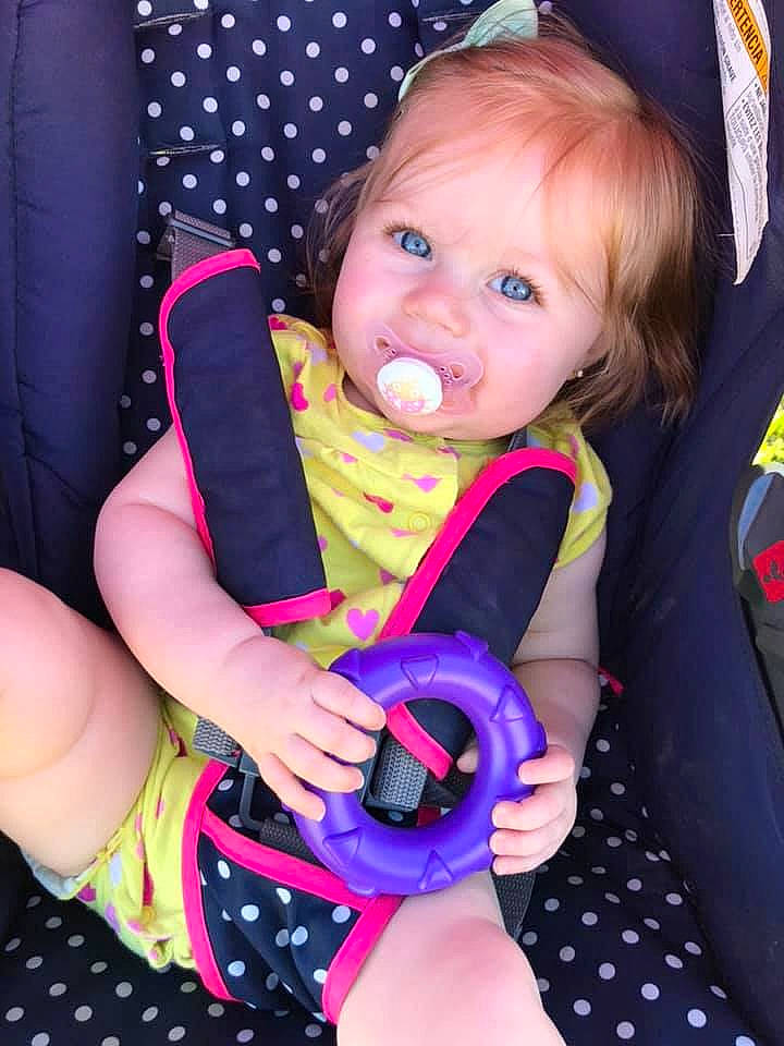 Cora joined the competition — help win amazing prizes! auto_part, baby, baby_carriage, baby_products, baby_toddler_clothing, car_seat, child, design, pattern, person, pink, play, polka_dot, product, purple, toddler, violet