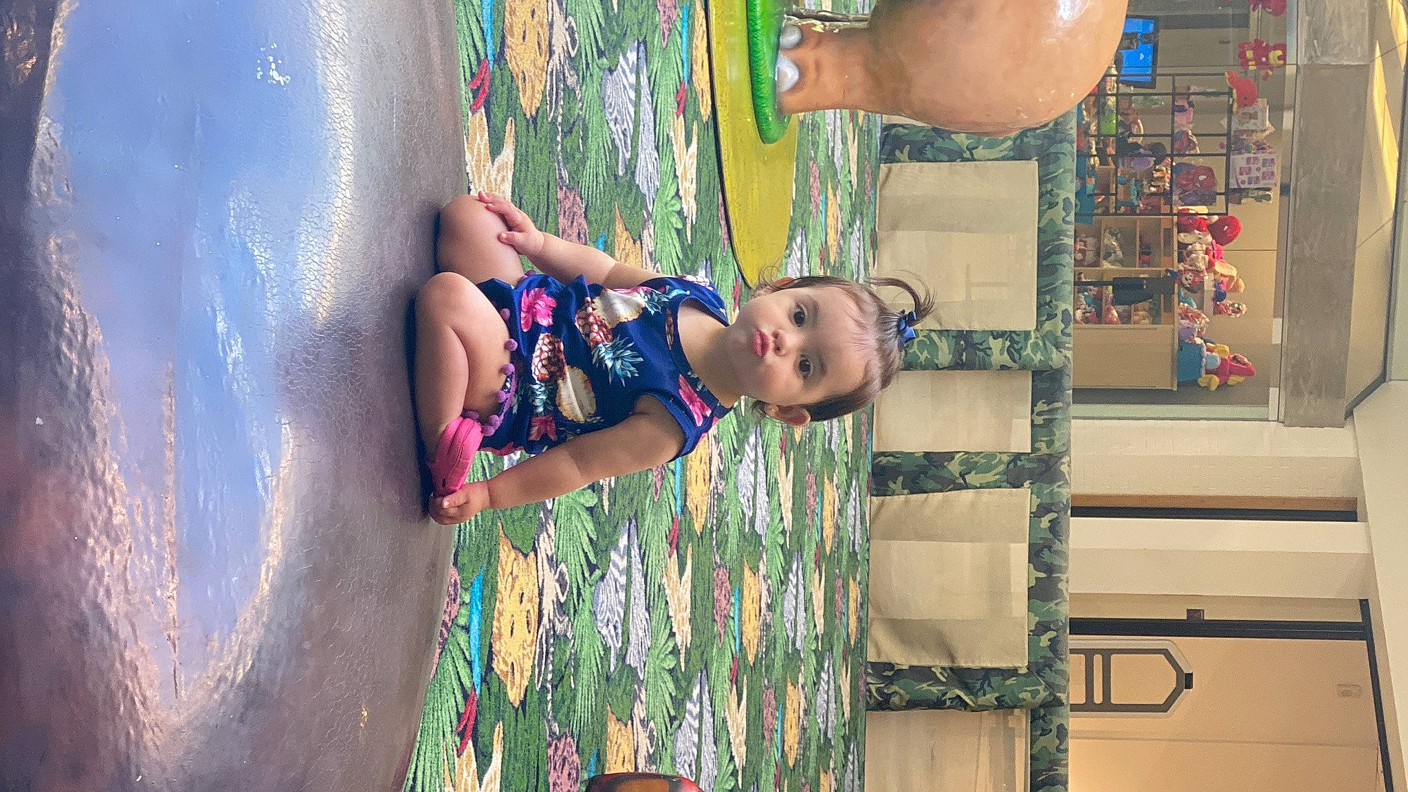 Aria is registered to the contest to win money with this photo: art, child, fun, green, happy, human, leisure, organ, pattern, people, person, pink, plant, summer, temple, toddler, tree, visual_arts, wall, wood