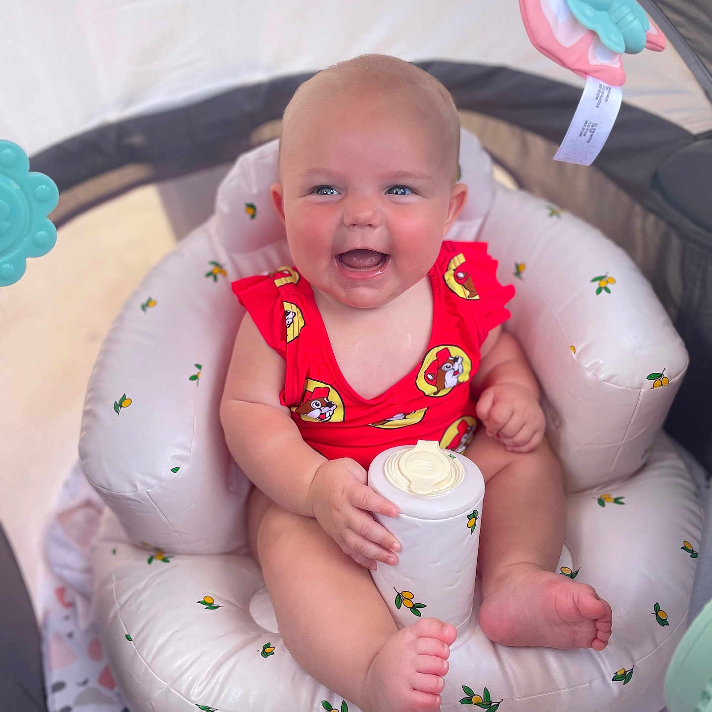 Saylor is registered to the contest to win money with this photo: baby, babylaughing, birthdaycake, cake, cream, crib, cushion, dessert, face, food, furniture, happy, head, homedecor, icecream, icing, infantbed, person, photography, portrait