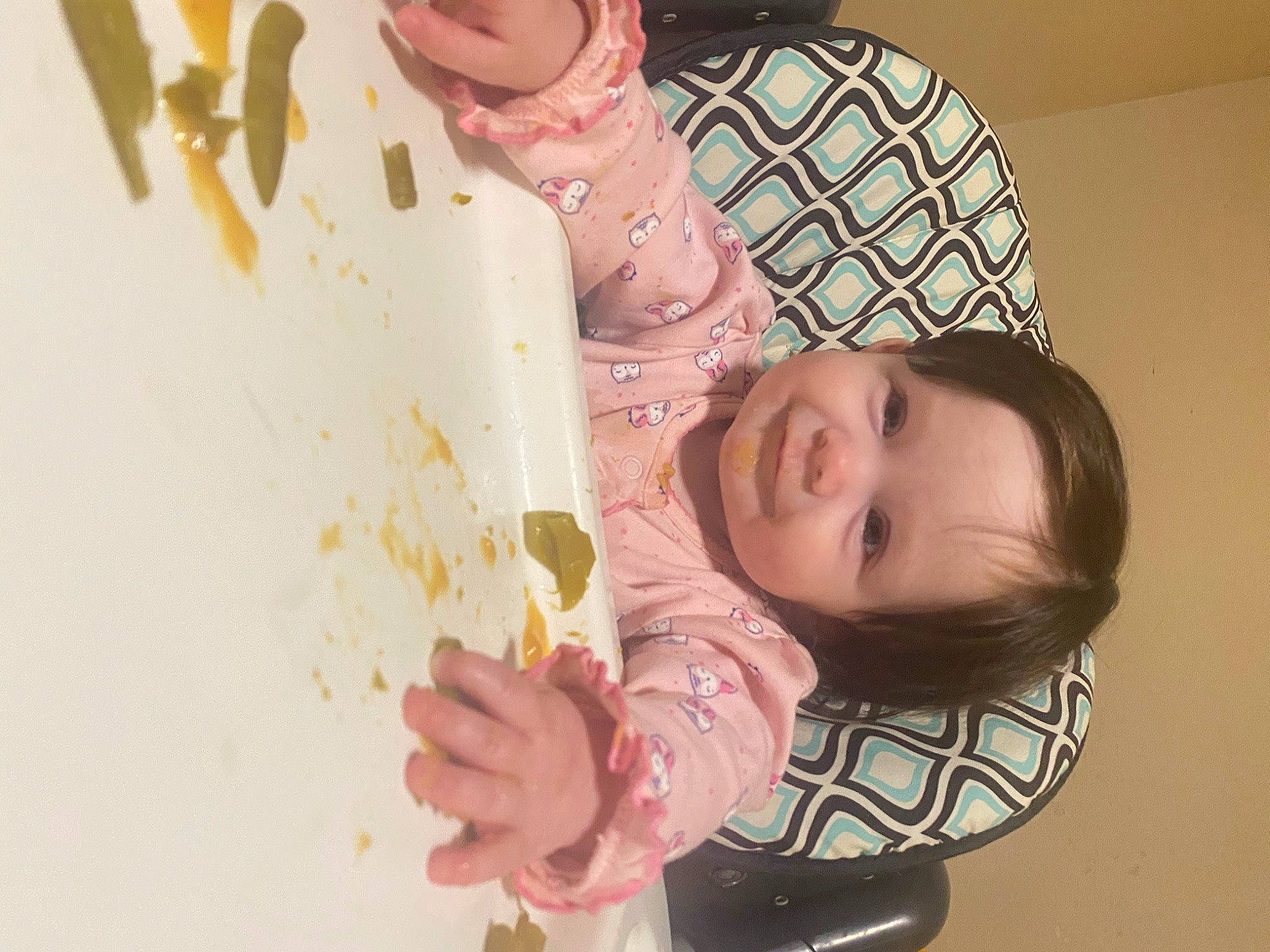 Layla joined the competition — help win amazing prizes! baby, baby_toddler_clothing, cheek, child, eyelash, fashion_accessory, finger, food, fun, gesture, hair_accessory, hairstyle, hand, happy, joy, pattern, person, pink, skin, sleeve