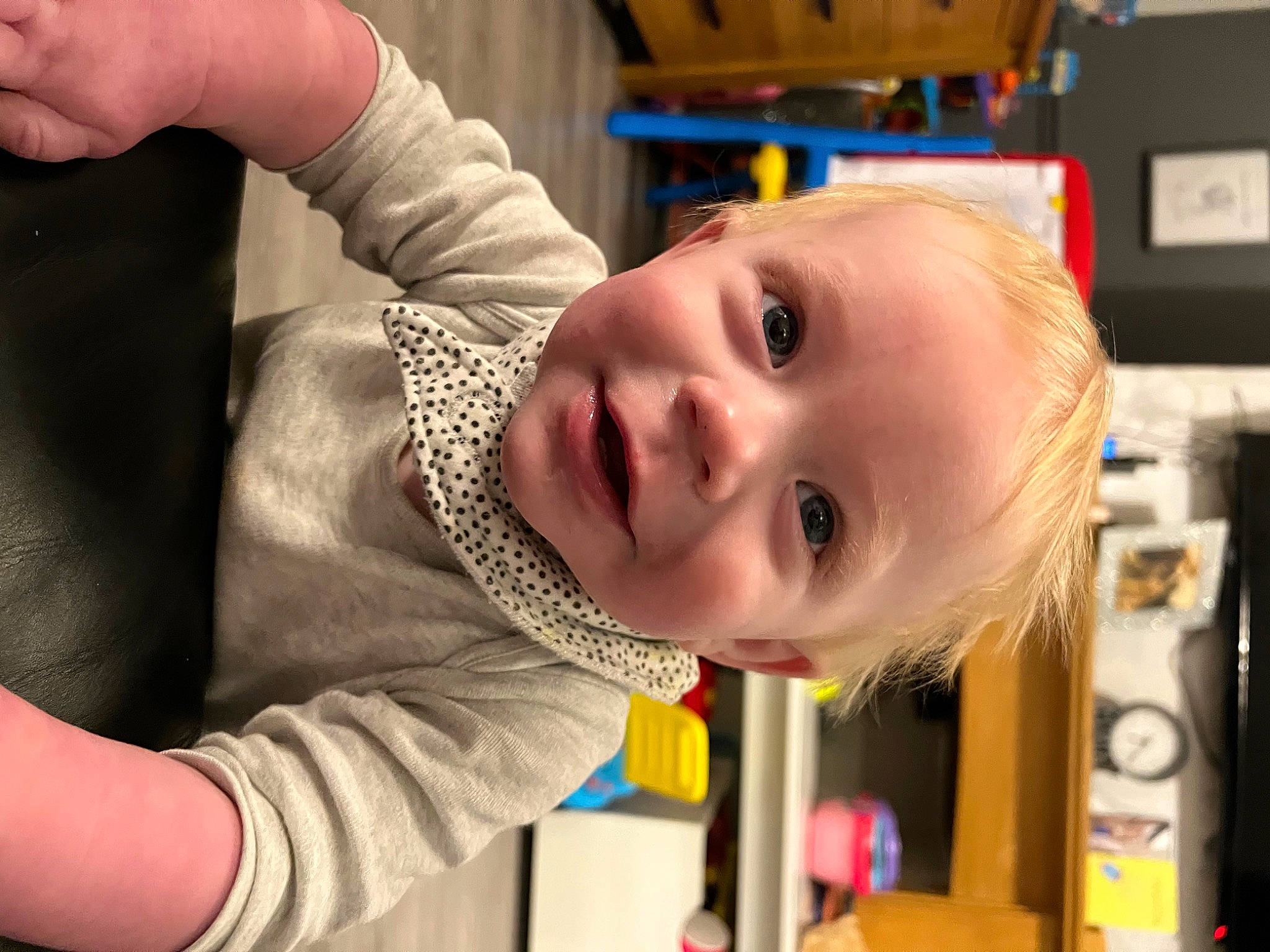 Gray joined the competition — help win amazing prizes! baby, baby_products, baby_toddler_clothing, cheek, child, chin, ear, eyelash, fun, gesture, happy, iris, nose, person, play, room, smile, thumb, toddler, vacation