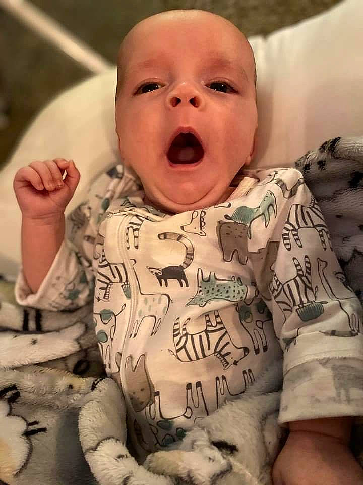 Slater joined the competition — help win amazing prizes! baby, baby_laughing, cheek, child, face, facial_expression, head, laugh, mouth, nose, person, smile, toddler, yawn