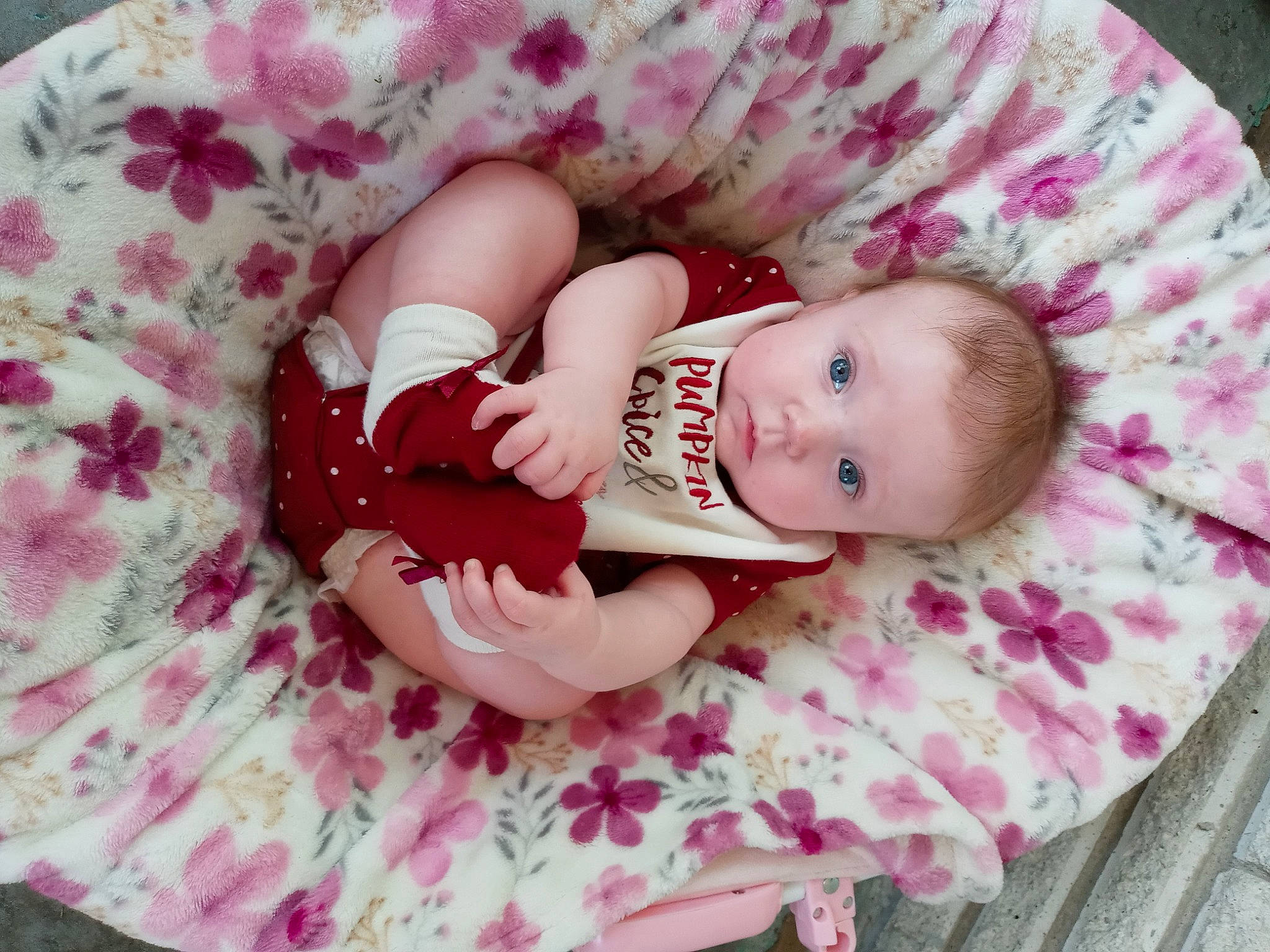 Briana joined the competition — help win amazing prizes! baby, baby_products, baby_sleeping, baby_toddler_clothing, child, comfort, eye, face, fashion_accessory, finger, grass, linens, lip, magenta, pattern, person, pink, skin, sleeve, textile