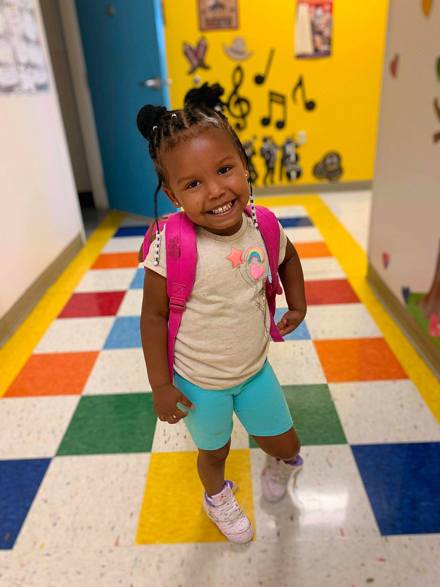 Treasure joined the competition — help win amazing prizes! ankle, baby, baby_toddler_clothing, child, floor, flooring, foot, joy, kindergarten, person, pink, play, purple, shoe, sock, tile, toddler, yellow