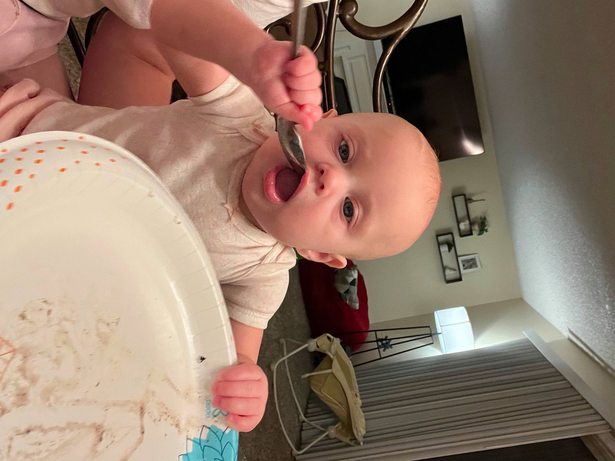 Aubrey is registered to the contest to win money with this photo: baby, baby_products, baby_safety, baby_toddler_clothing, bathing, child, comfort, dishware, eyelash, person, room, serveware, smile, tableware, toddler