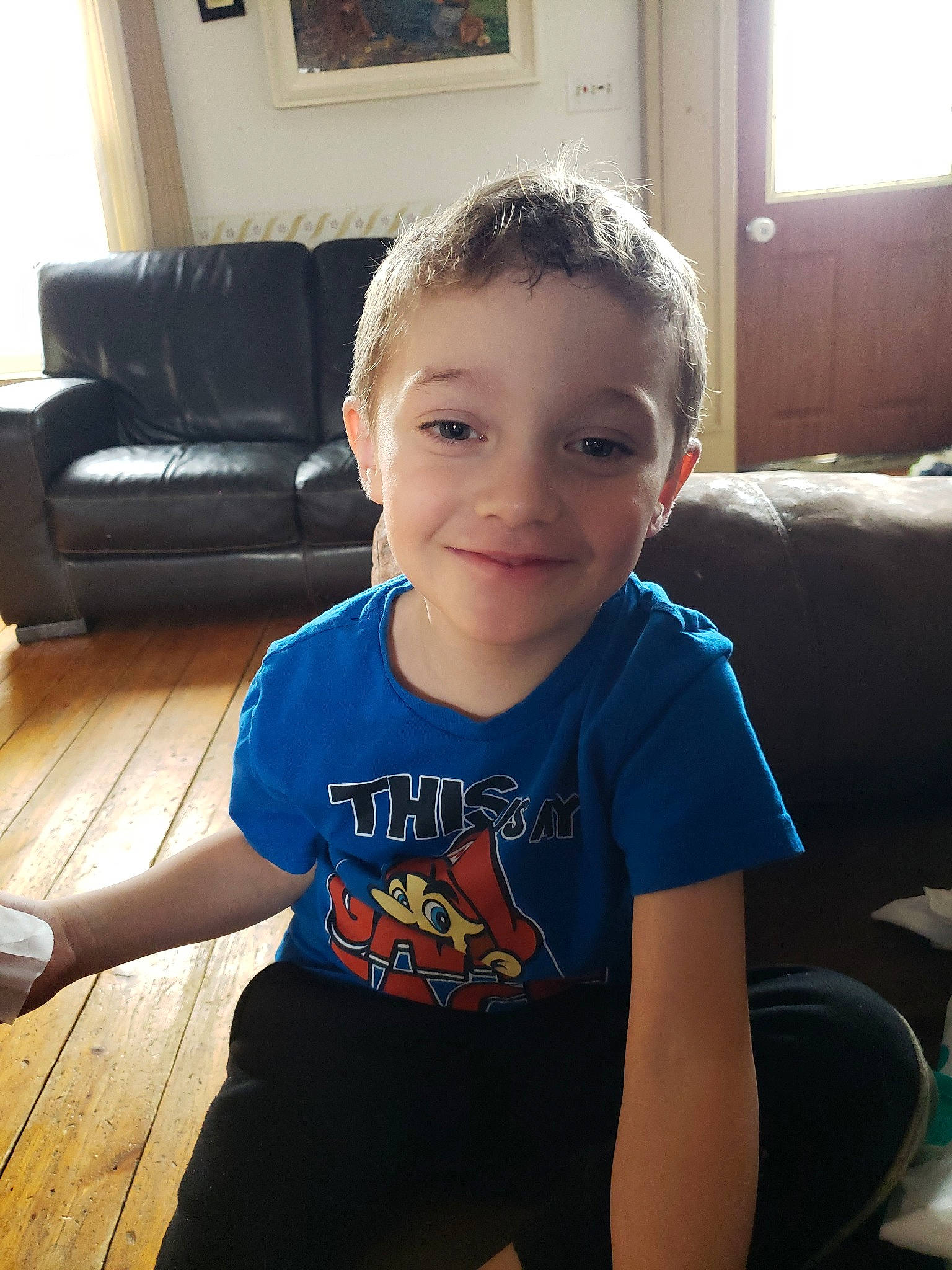 Jaxxson joined the competition — help win amazing prizes! arm, cheek, child, cool, leg, person, shoulder, sitting, smile, standing, t_shirt, toddler