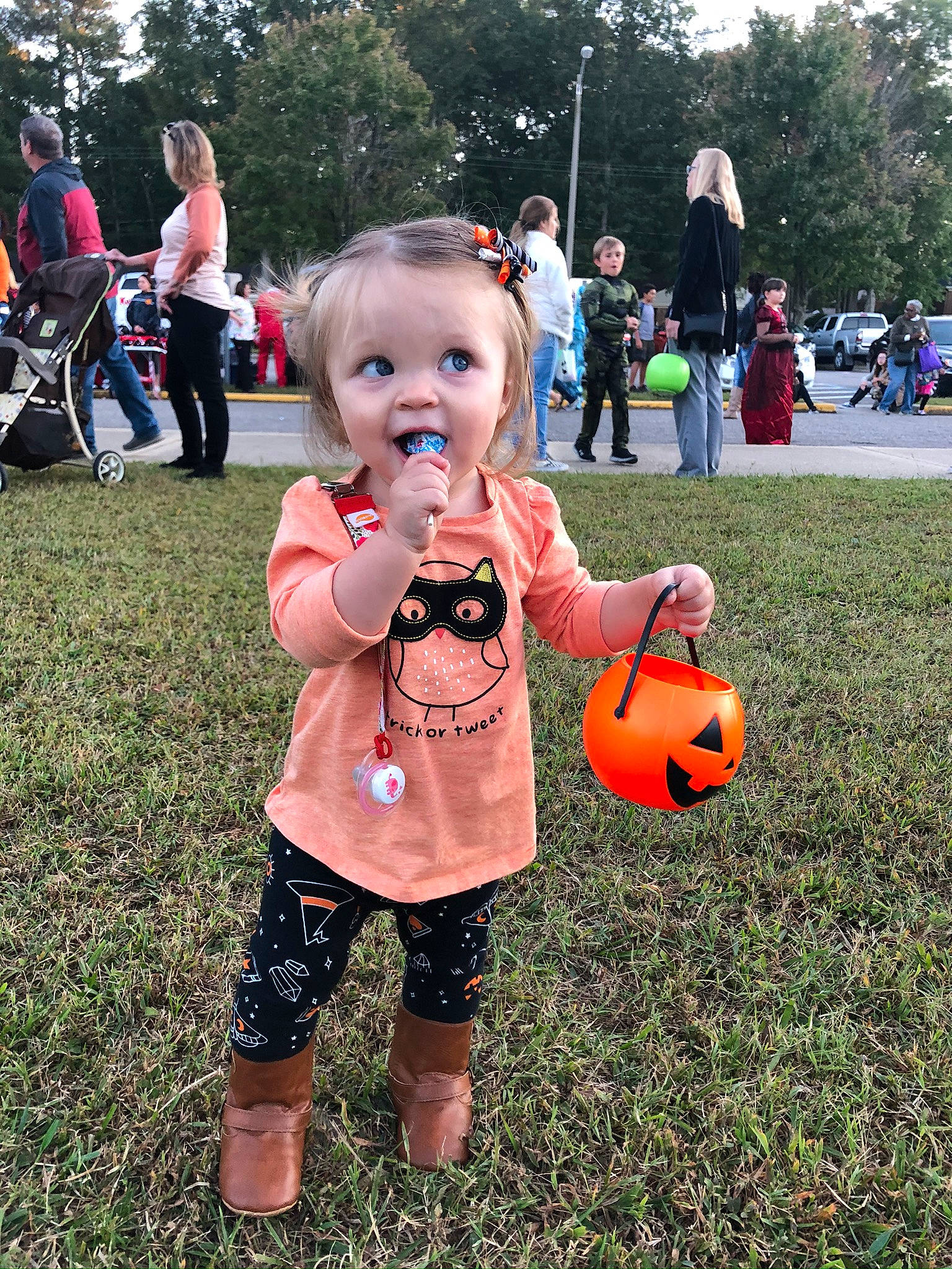 Avery is registered to the contest to win money with this photo: child, face, family, fun, grass, lawn, leisure, park, party, people, person, plant, play, playground, pumpkin, style, summer, toddler, vacation, yard