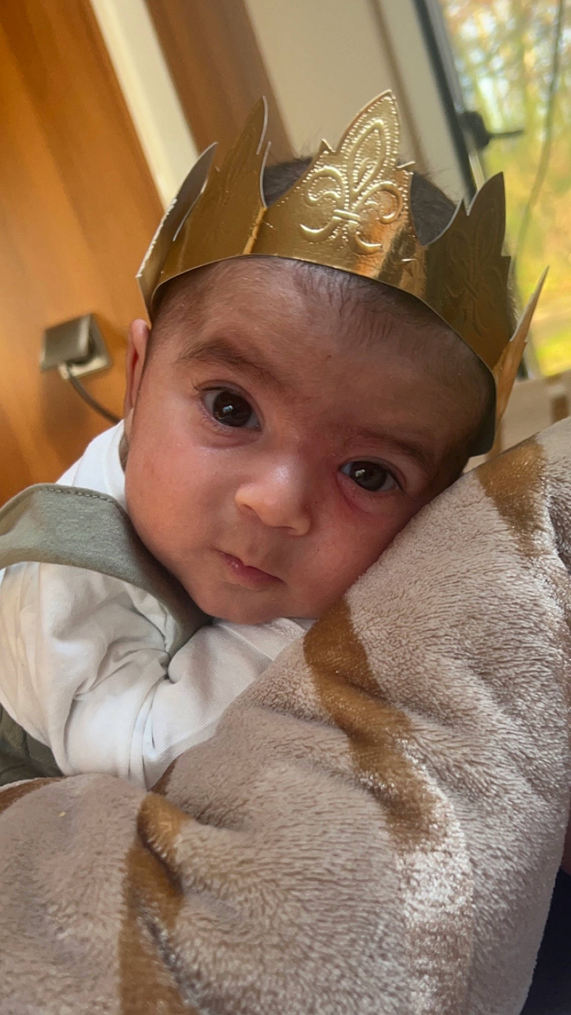 Wallas a rejoint le concours — aidez-le/la à gagner de superbes lots ! baby, bridal_accessory, child, comfort, costume_hat, crown, dress, ear, event, eye, eyebrow, eyelash, fashion_accessory, fur, hair_accessory, headpiece, linens, person, room, toddler