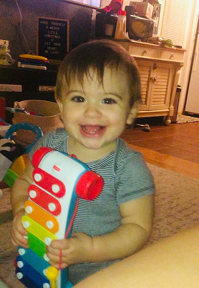 Mia joined the competition — help win amazing prizes! baby_playing_with_toys, baby_toys, child, finger, joy, person, play, toddler, toy