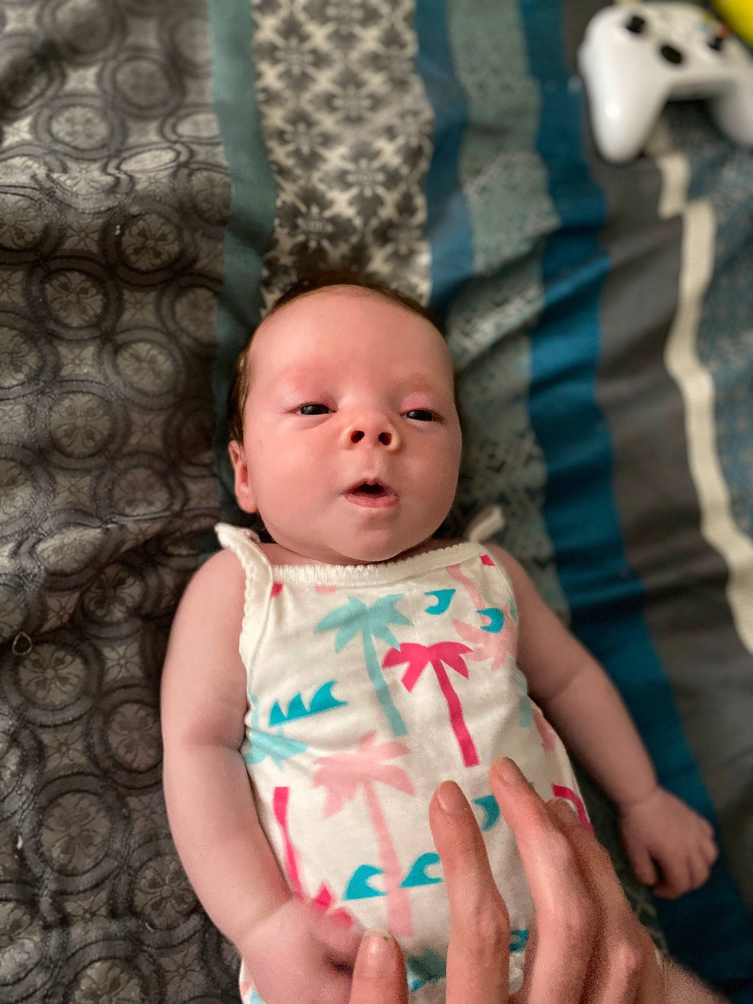 Zayleigh joined the competition — help win amazing prizes! azure, baby, baby_toddler_clothing, cheek, eye, facial_expression, finger, flash_photography, human, mammal, mouth, neck, organ, person, photograph, skin, sleeve, textile, toddler, vertebrate