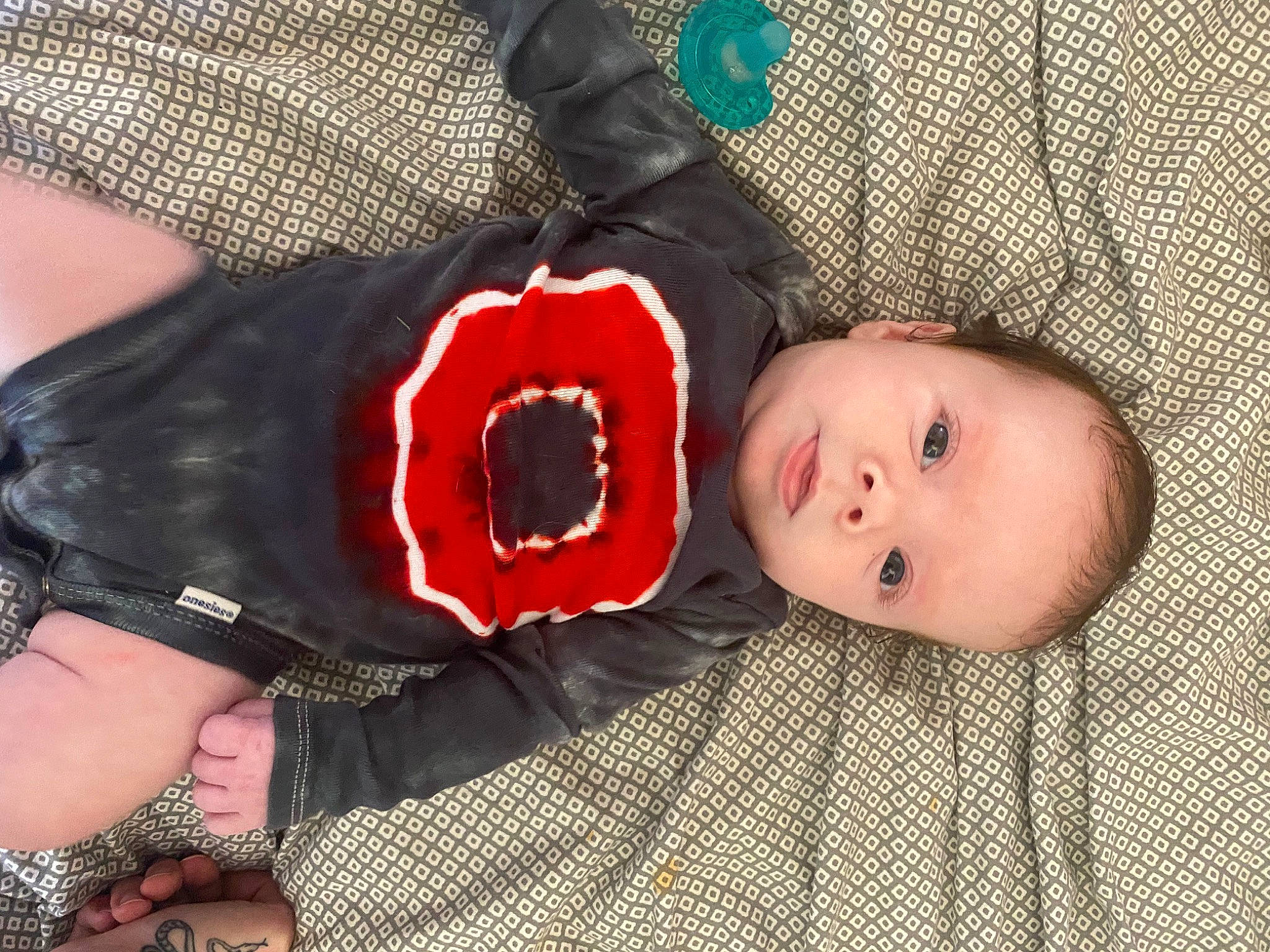 Zayleigh joined the competition — help win amazing prizes! baby, baby_products, baby_toddler_clothing, carmine, child, comfort, fur, human_leg, nail, pattern, person, personal_protective_equipment, skin, sleeve, textile, thumb, toddler, wood, wrist