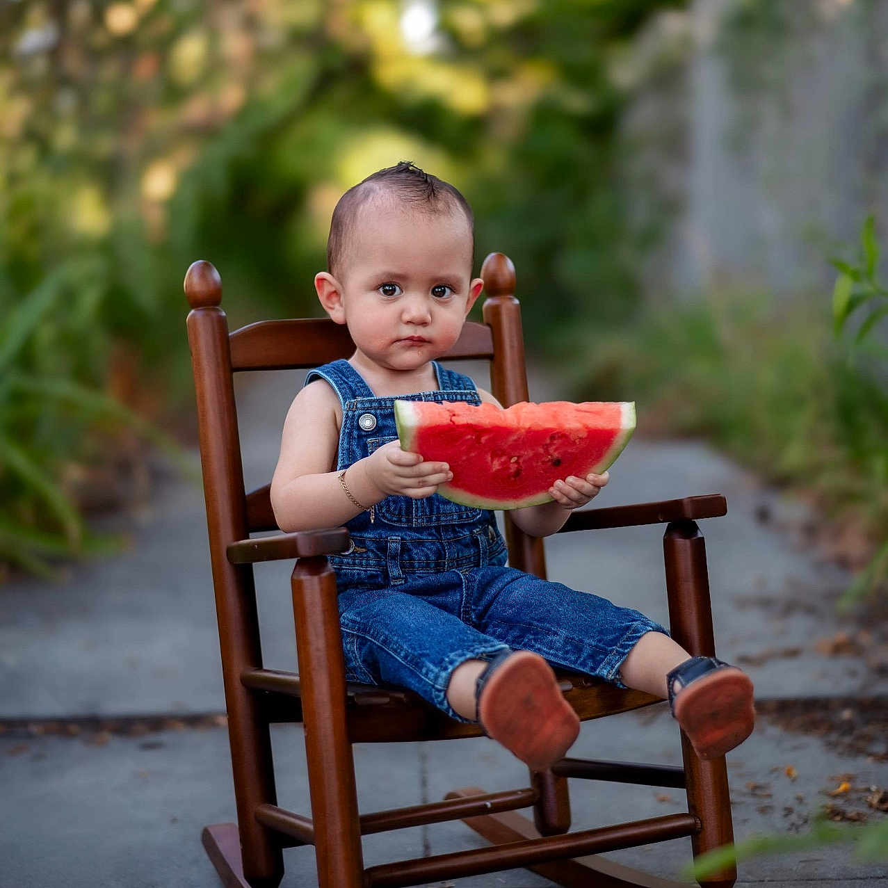 Ezra joined the competition — help win amazing prizes! accessories, baby, bracelet, chair, clothing, eating, face, food, fruit, furniture, head, jeans, jewelry, pants, person, photography, plant, portrait, produce, sitting