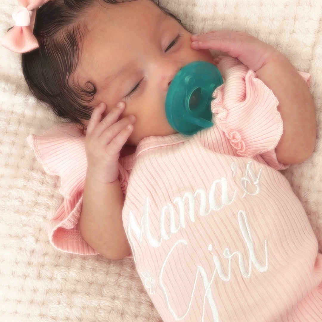 Solar is registered to the contest to win money with this photo: baby, infant, sleeping, pacifier, pink_bow, pink_outfit, blanket, cute, newborn, child, soft_texture, peaceful, resting, portrait, face, hand, fingertips, cozy, toddler, clothing