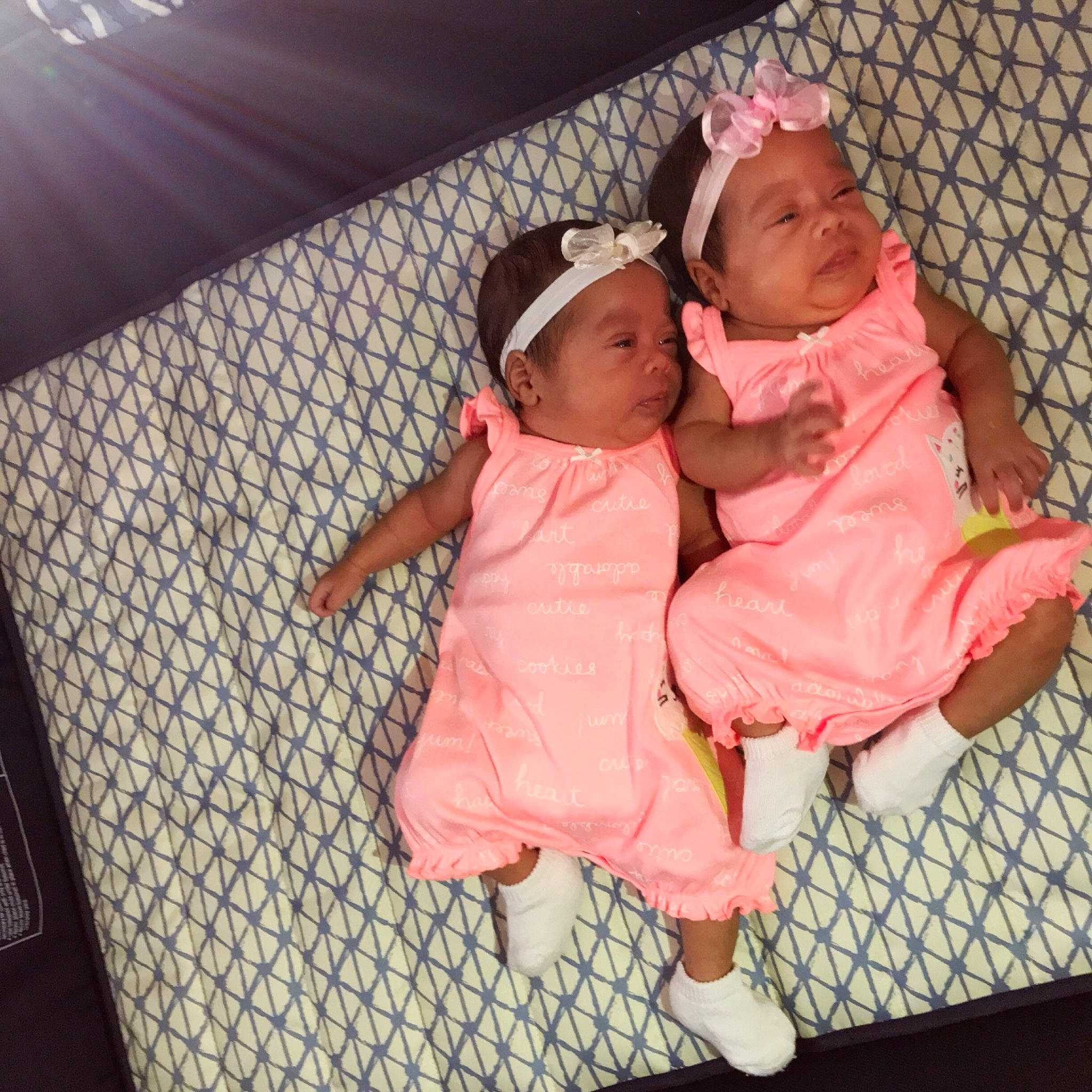 Naomi Nevaeh joined the competition — help win amazing prizes! baby, baby_products, baby_toddler_clothing, child, daughter, family, fun, happy, headgear, headwear, human, person, photography, pink, play, product, sibling, skin, smile, snapshot