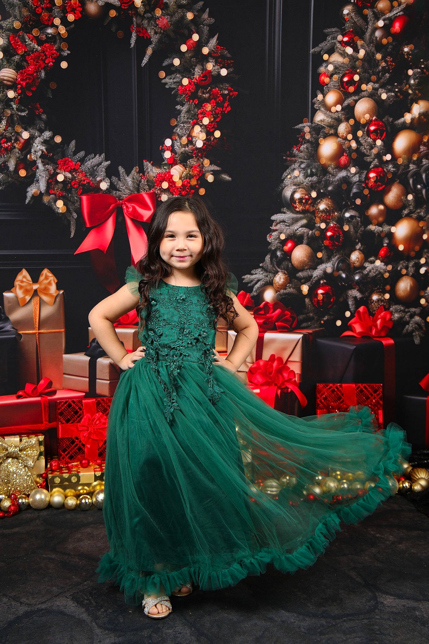 Alyssa is registered to the contest to win money with this photo: christmas_decoration, christmas_ornament, christmas_tree, dance, decoration, dress, entertainment, event, fashion_design, flash_photography, formal_wear, fun, happy, holiday, holiday_ornament, joy, ornament, performing_arts, person, red