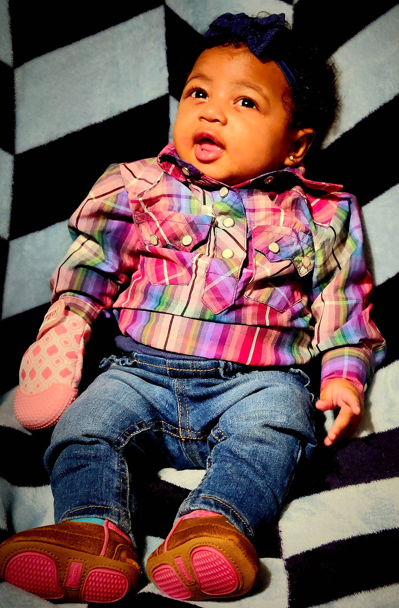 Lea' Mya joined the competition — help win amazing prizes! baby_toddler_clothing, cheek, child, cool, denim, event, finger, flash_photography, fun, happy, jeans, leisure, pattern, person, pink, plaid, purple, skin, sleeve, thigh