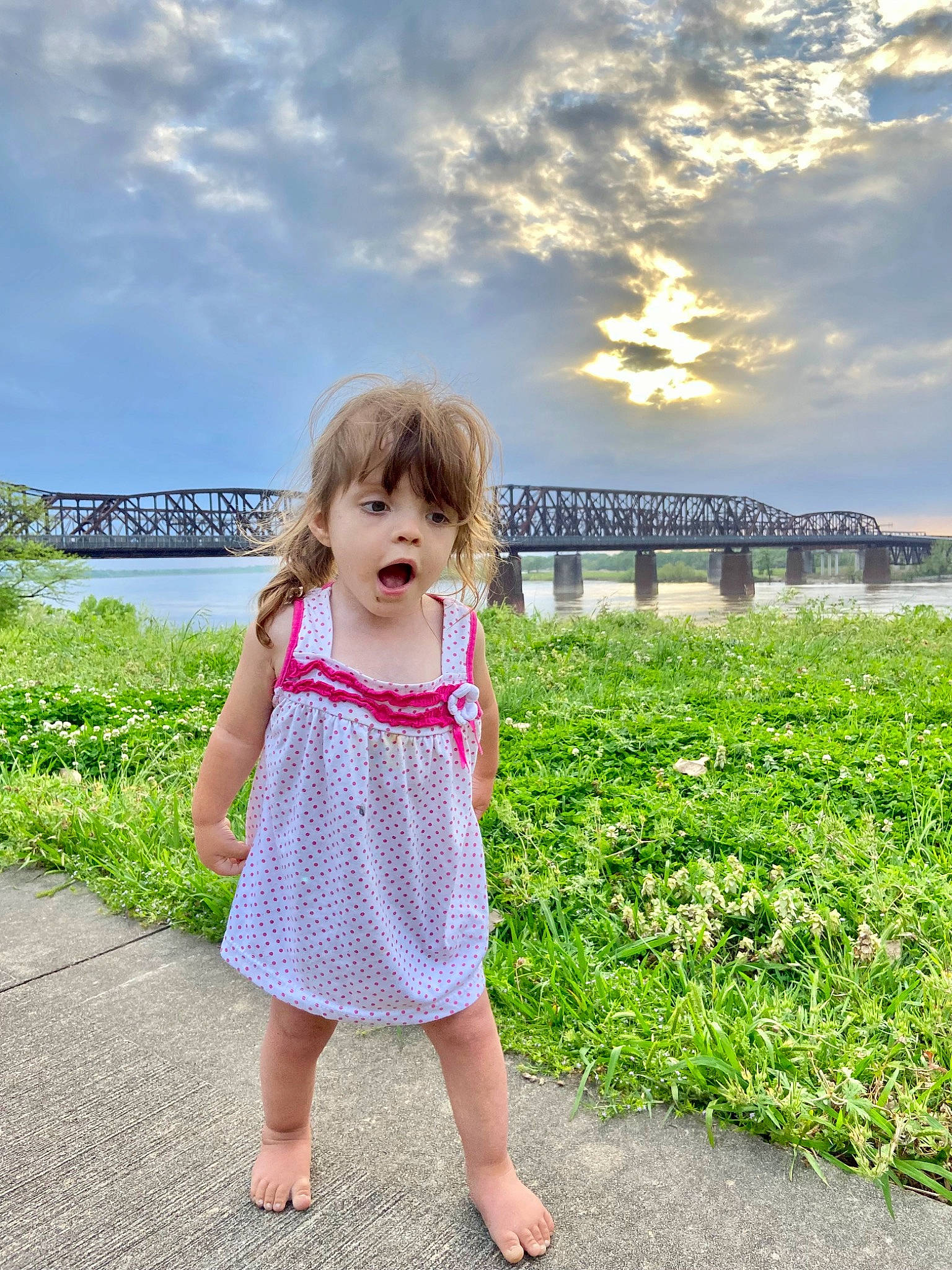 Jaylynn joined the competition — help win amazing prizes! baby_toddler_clothing, beauty, child, cloud, day_dress, flash_photography, fun, grass, grassland, happy, landscape, leisure, magenta, pattern, people_in_nature, person, plant, sky, summer, surprise